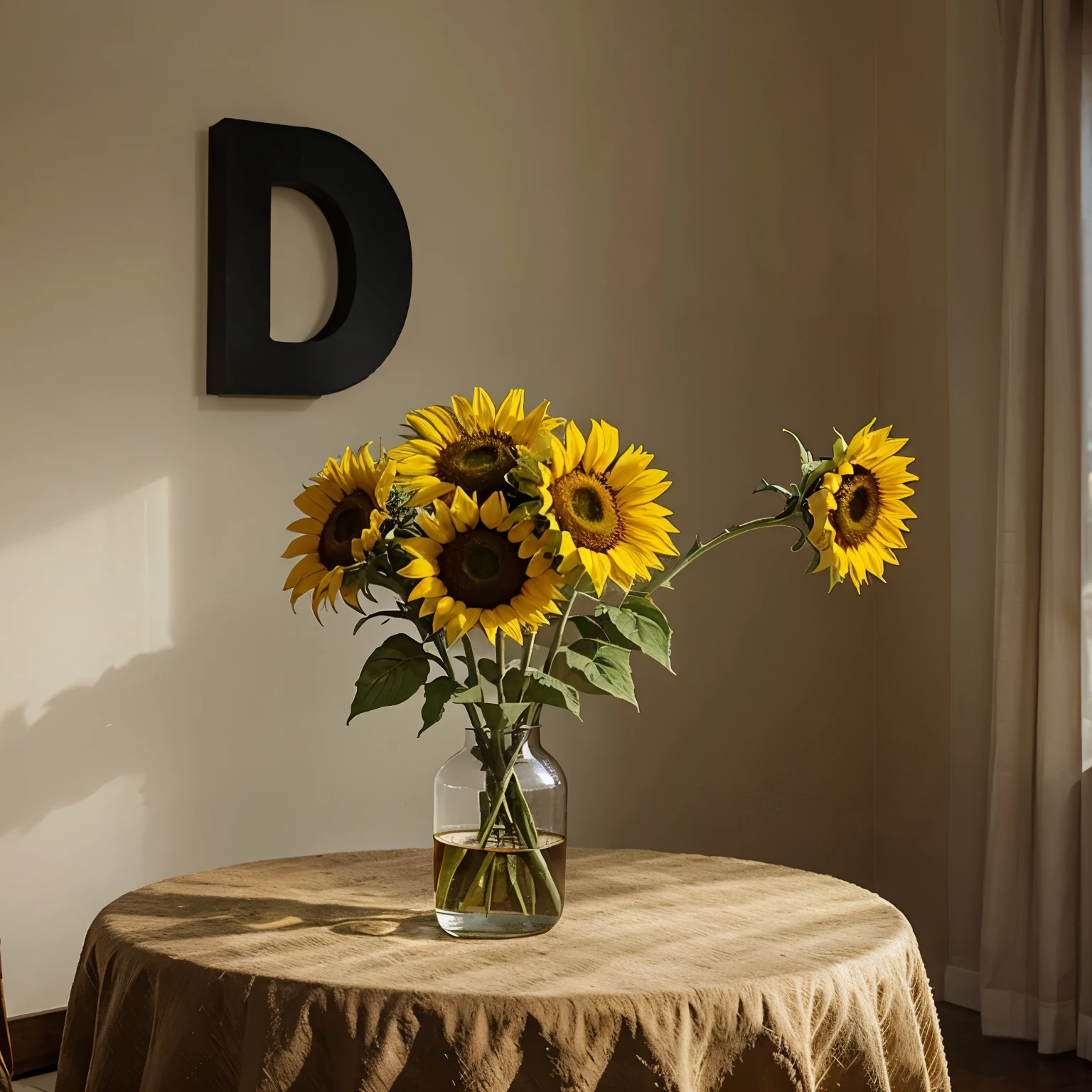 Sunflowers with number 1 without background