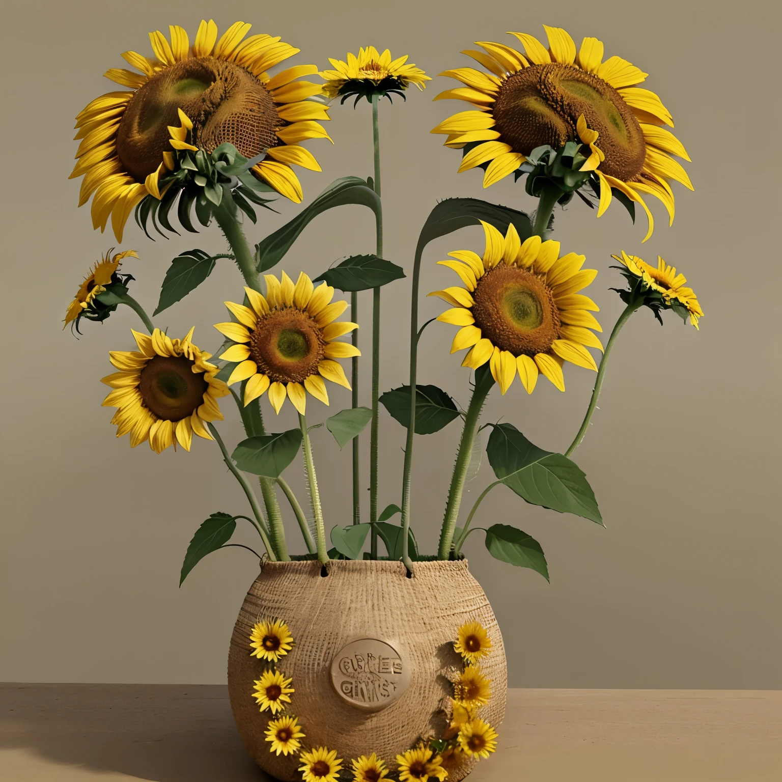 Girasoles en forma de 1 sin fondo