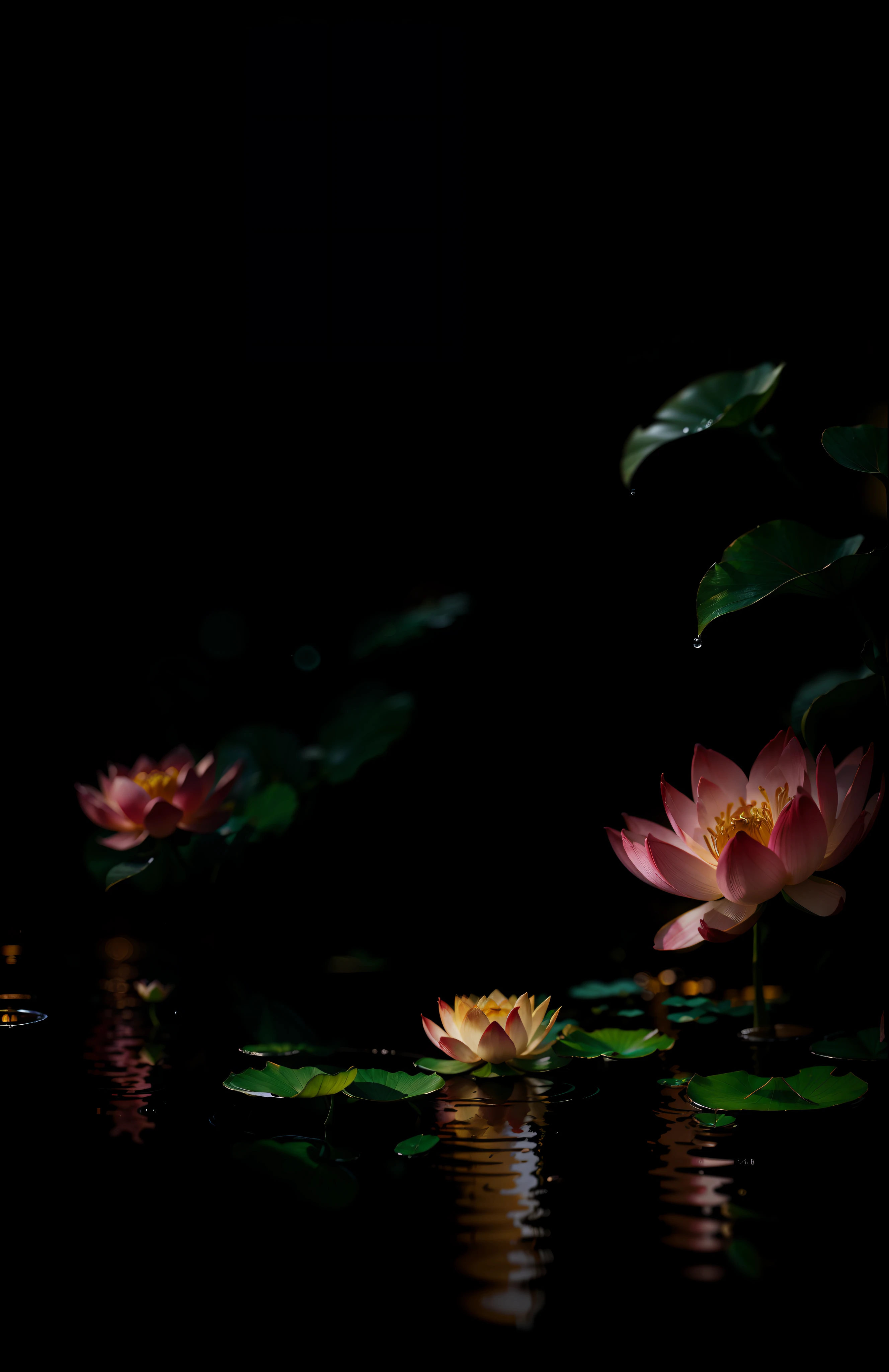 masterpiece, top quality, single, (thin: 1.15), complex (high detail: 1.1) figure, raised eyes, lips, background lotus flower bed, lush foliage, (water leaves: 1.0), falling cherry blossoms, Butterflies, Fireflies, Nikon Photography: Lee Jeffries D850 Film Photography 4 Kodak Port RA 400 Camera F1.6 lens rich colors, shallow depth of field, jade bokeh, realistic textures, Unreal Engine's dramatic lighting trends Art Station cinestil800