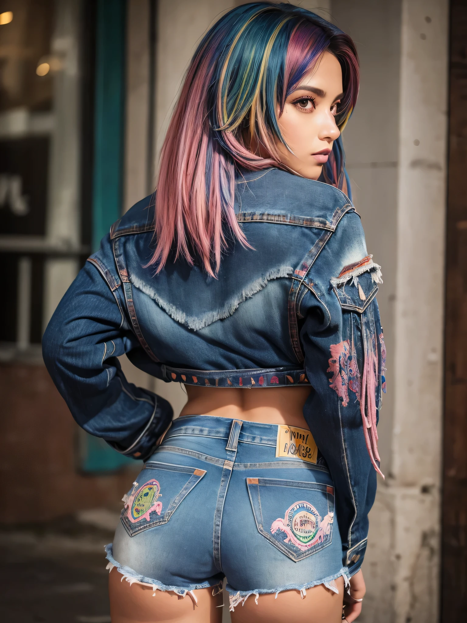 purple haired see through panties bending over topless. Glowing Grunge Amid Circuit Streets: Posing against rusting servers repurposed as urban art installations, our model dresses in a neon-spray distressed denim jacket paired with holographic cargo jeans. She evokes the raw spirit of grunge subculture in an environment overloaded with silicon intelligence.
