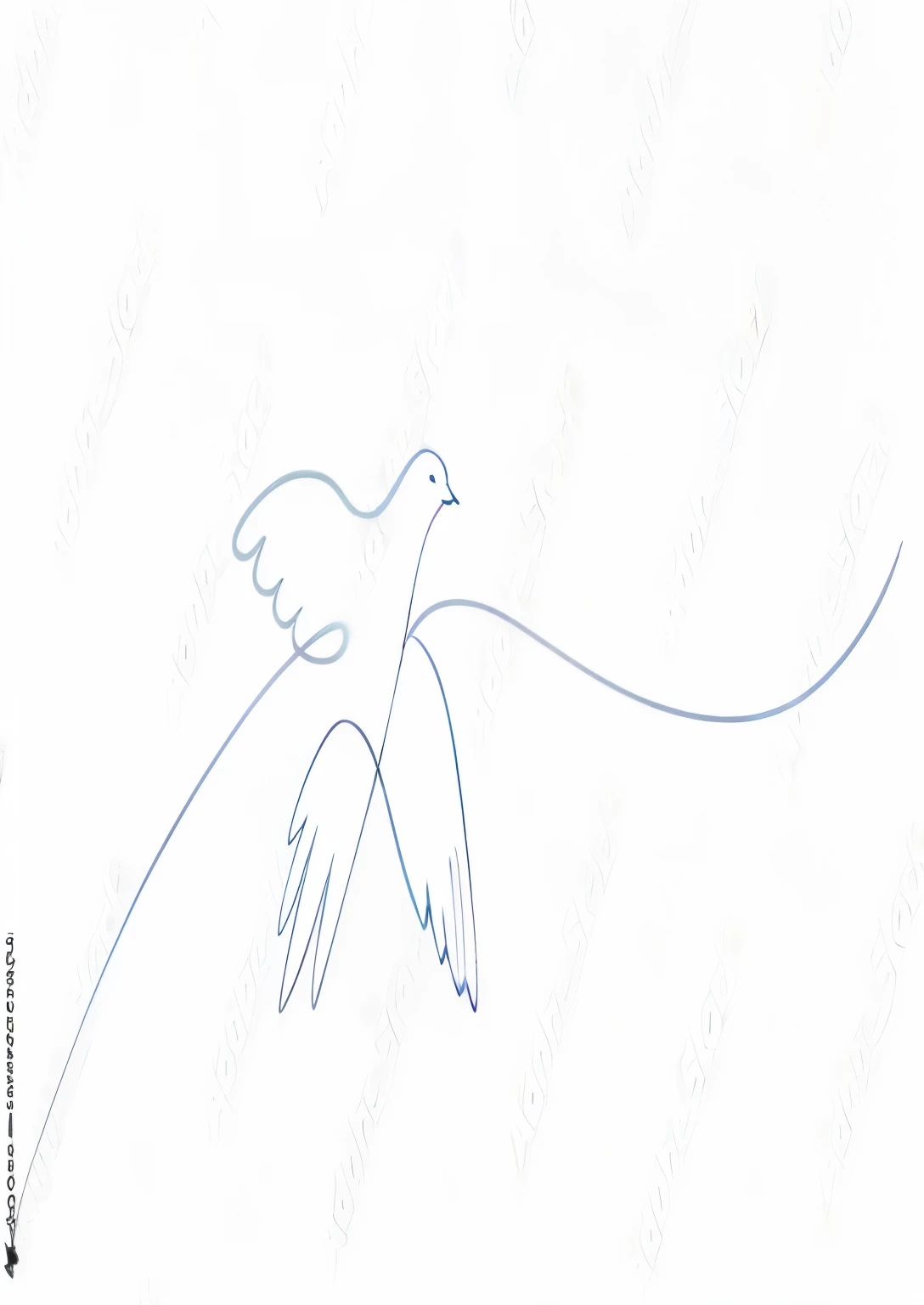 Close-up of a bird flying in the sky，draw with lines, Draw with single line, Line diagram, continuous line drawing, linear graph, a line drawing, a line art, simple painting, minimalist line art, Minimalist line drawing, one stroke, one stroke, simple illustration, fictional bird flying, simple line art