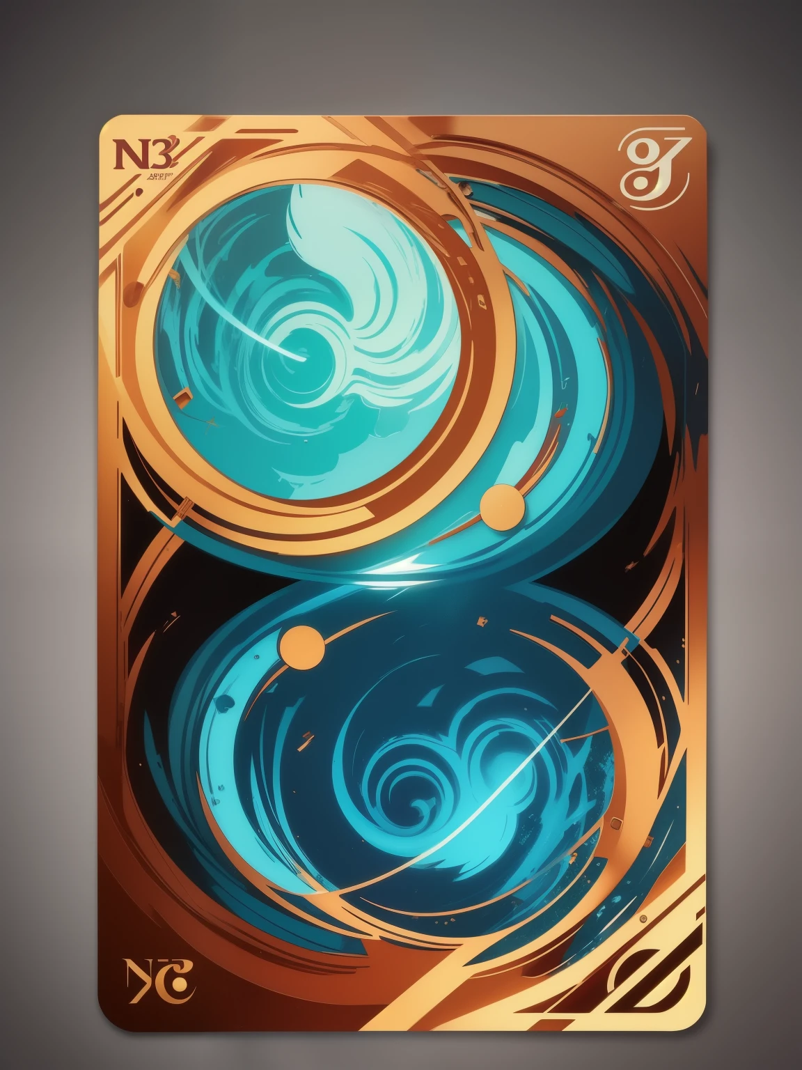 there is a picture of a frame card, full card design, card art, ui card, mobile game art, game card frame, comic card style, stylized digital illustration, background art, mobile game asset, collectible card art, stylized painting, stylized digital art, digital art - n 9, art piece frame, abstract mirrors