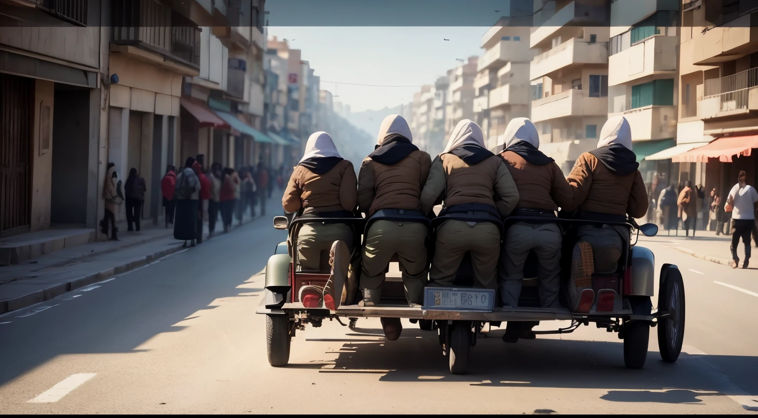 Civilians fleeing in terror - natural images. Instructions: “Find a safe haven in 3 seconds!”  Give me this picture of Turkey