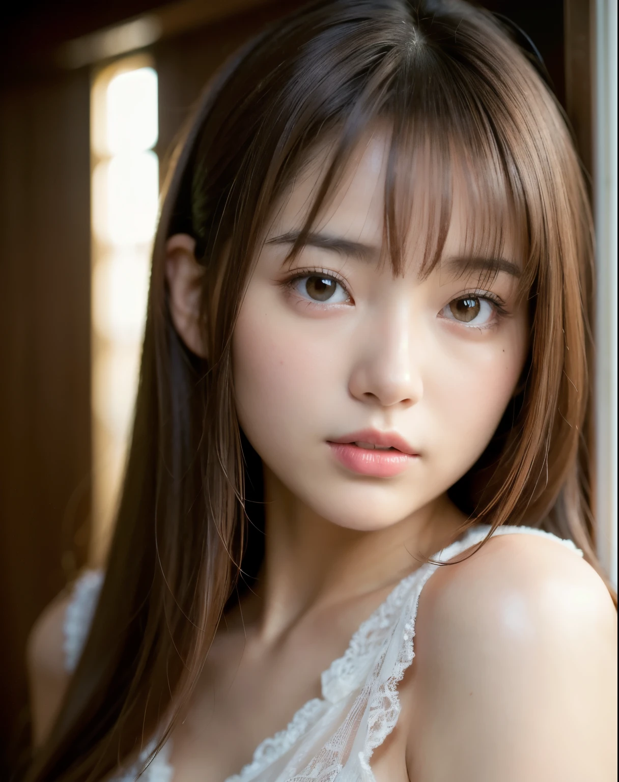 best quality, face focus, soft light, ultra high res, (photorealistic:1.4), RAW photo,
1japanese girl, solo, cute, (pupil, lights in the eyes), detailed beautiful face, (),(high resolution detail of human skin texture),
(long hair),
indoor,
Damask Shirt Dress,
(portrait)