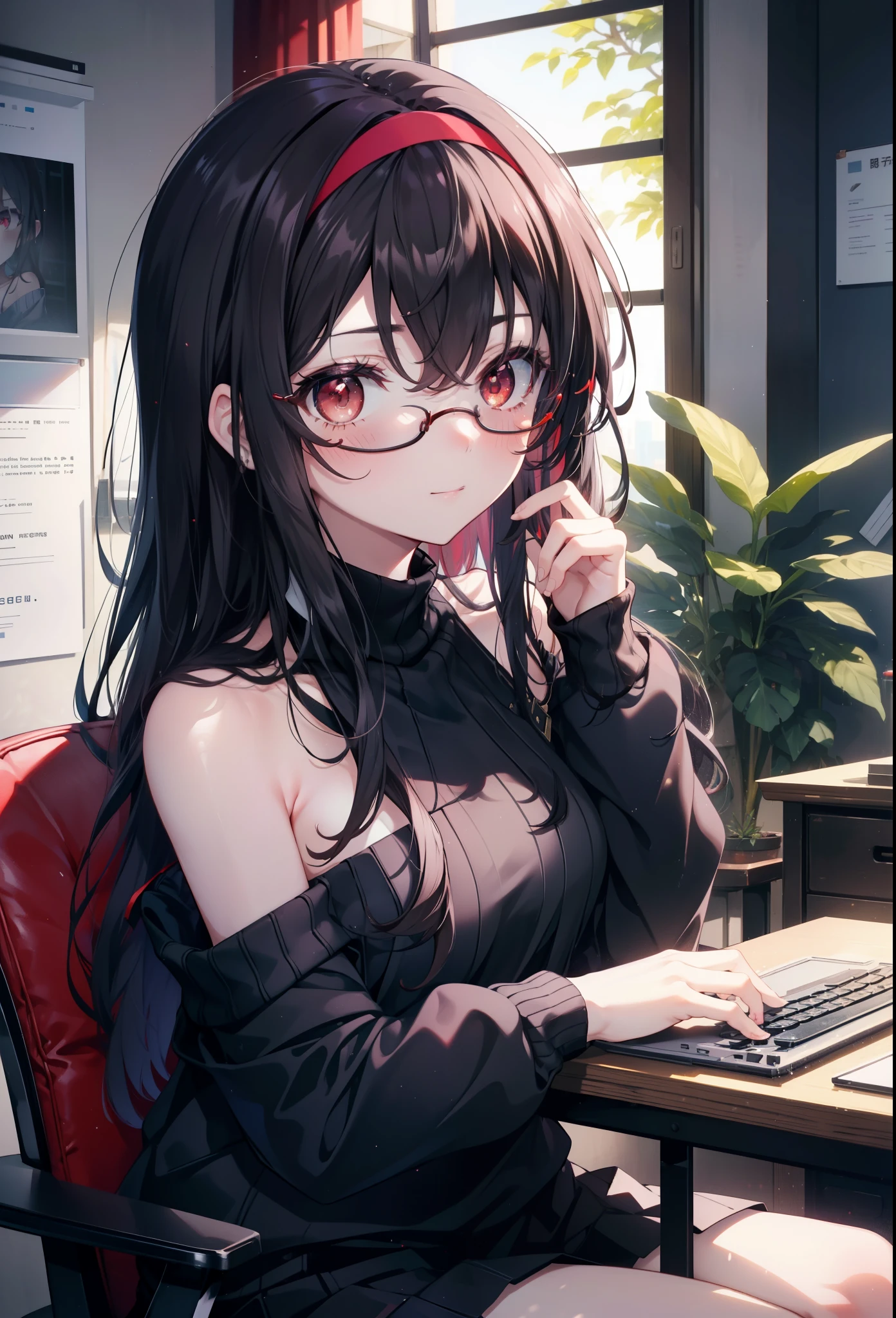 (safe:1.10), best quality, masterpiece, highres, solo, (zima_arknights:1.10), sitting, sitting on chair, chair, cowboy shot, looking at viewer, 30 <lora:zima_arknights:0.80>