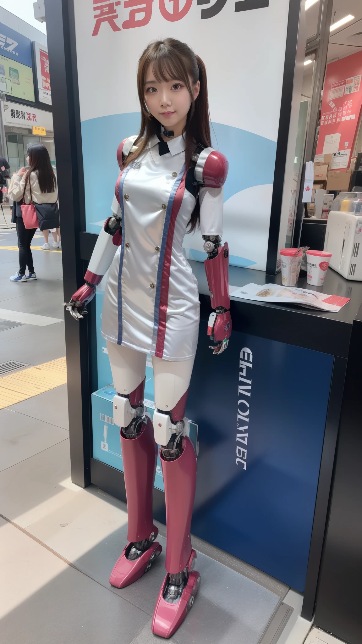 Silver satin nurse uniform, Silver satin nurse costume, robot