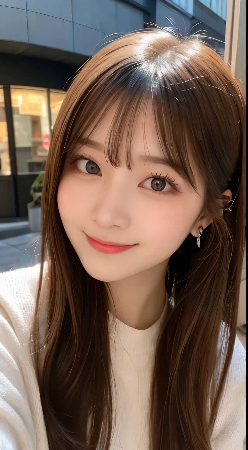 table top, highest quality, shape, Super detailed, finely, High resolution, 8k wallpaper, 完璧なダイナミックな構shape, beautiful and detailed eyes, tokyo trend春ファッション,tokyo trend&Introducing cute hairstyles at random, small breasts, natural color lip, random sexy pose,cute smile,big city、20 year old girl、Beautiful and dense face、perfect and beautiful face,Big eyes、beautiful and detailed face、perfect and beautiful double eyelids、blur the background、perfect and beautiful face、Feminine poses