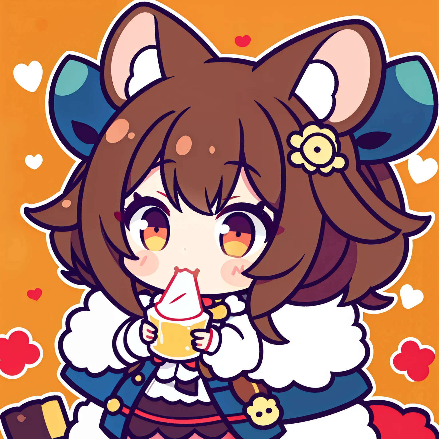 Cute lady hamster eating