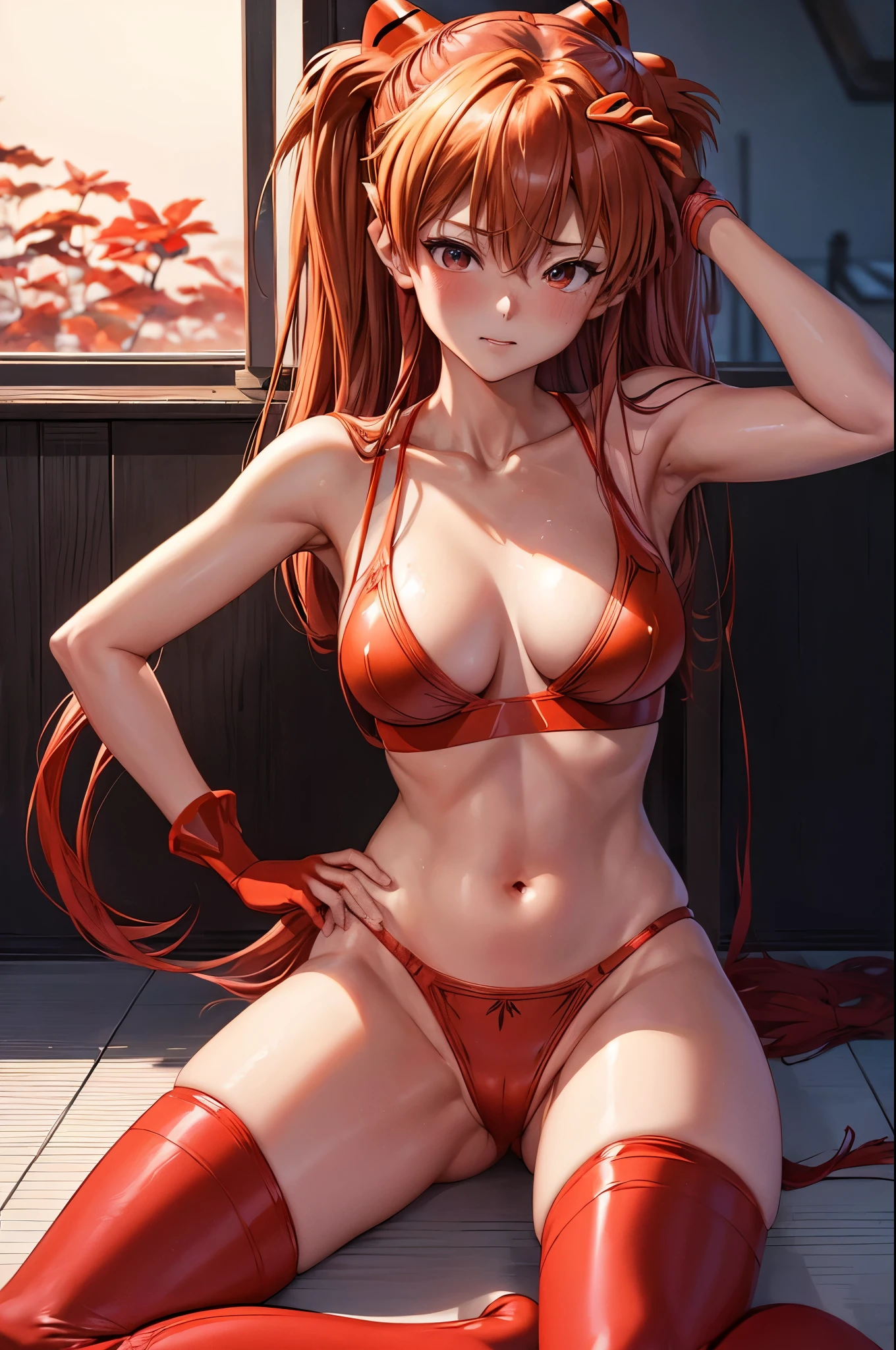 (((Soryu Asuka Langley))), Obscene underwear appearance, best image quality, high quality, high detail, 超A high resolution, 8K resolution, Depth of the bounds written, Cinematography, intricate details, elaborate, methodical, grow, maximum details, extreme beauty