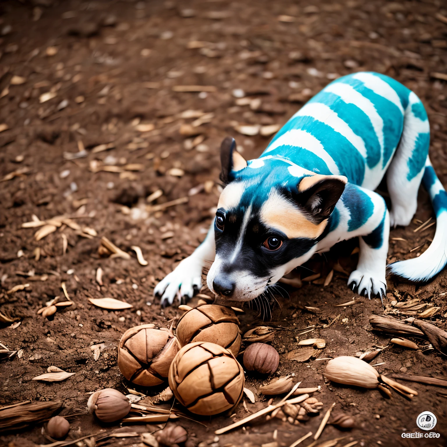 Un cocodrilo kawai tomando un coco 