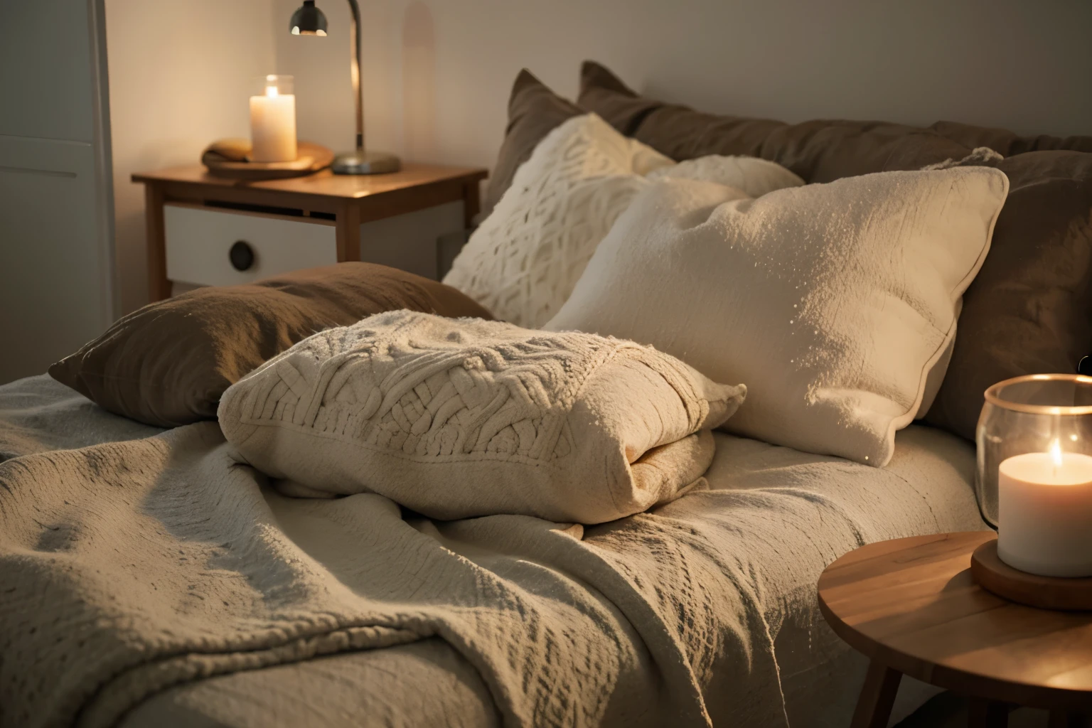 Scandinavian Comfort: Cozy textiles, natural materials, and soft lighting enhance the feeling of warmth and relaxation during rainy days.