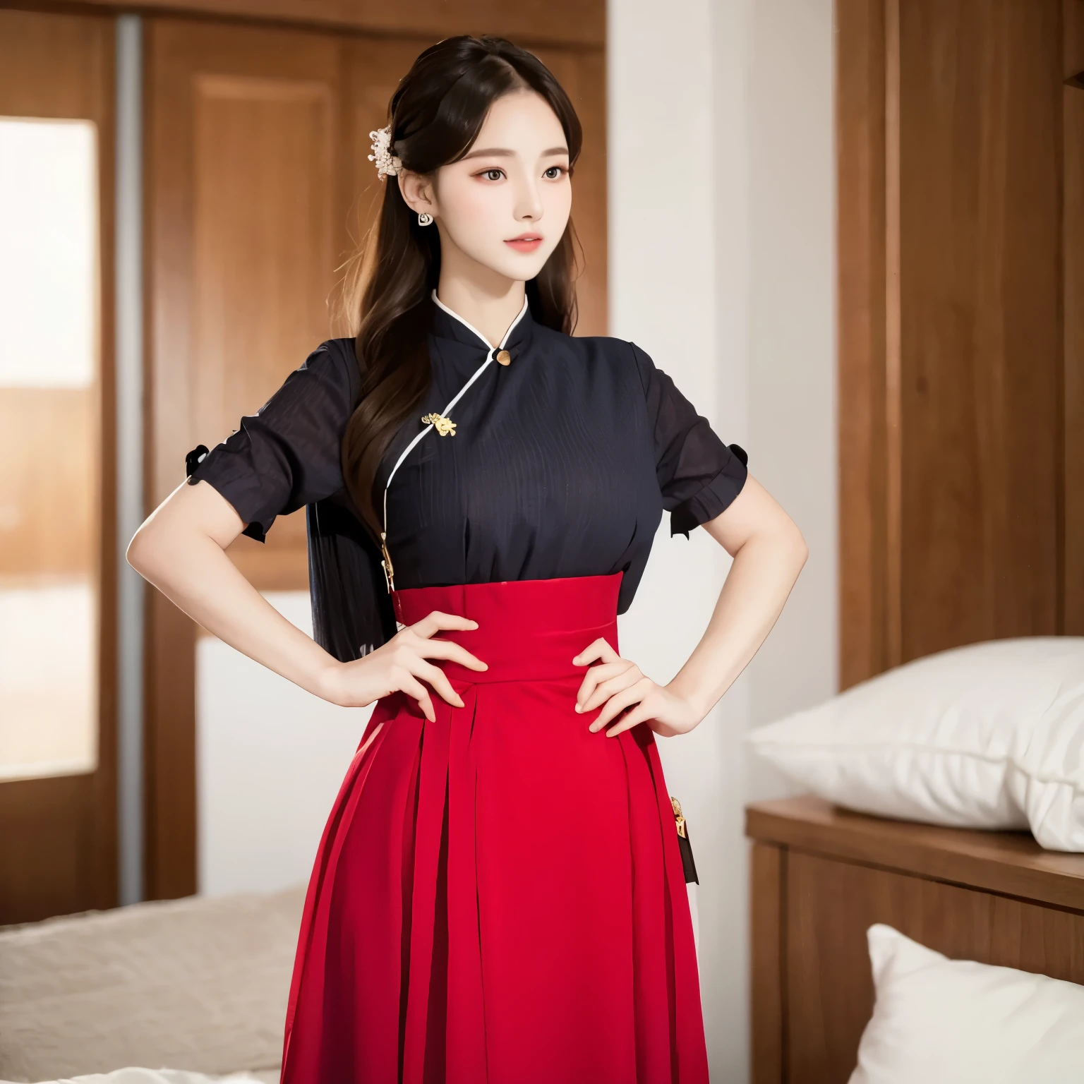 Vietnam Korean hanbok and ao dai dress how it would look if we fused it modern and sexy ,beautiful and young woman meeting Korean standards