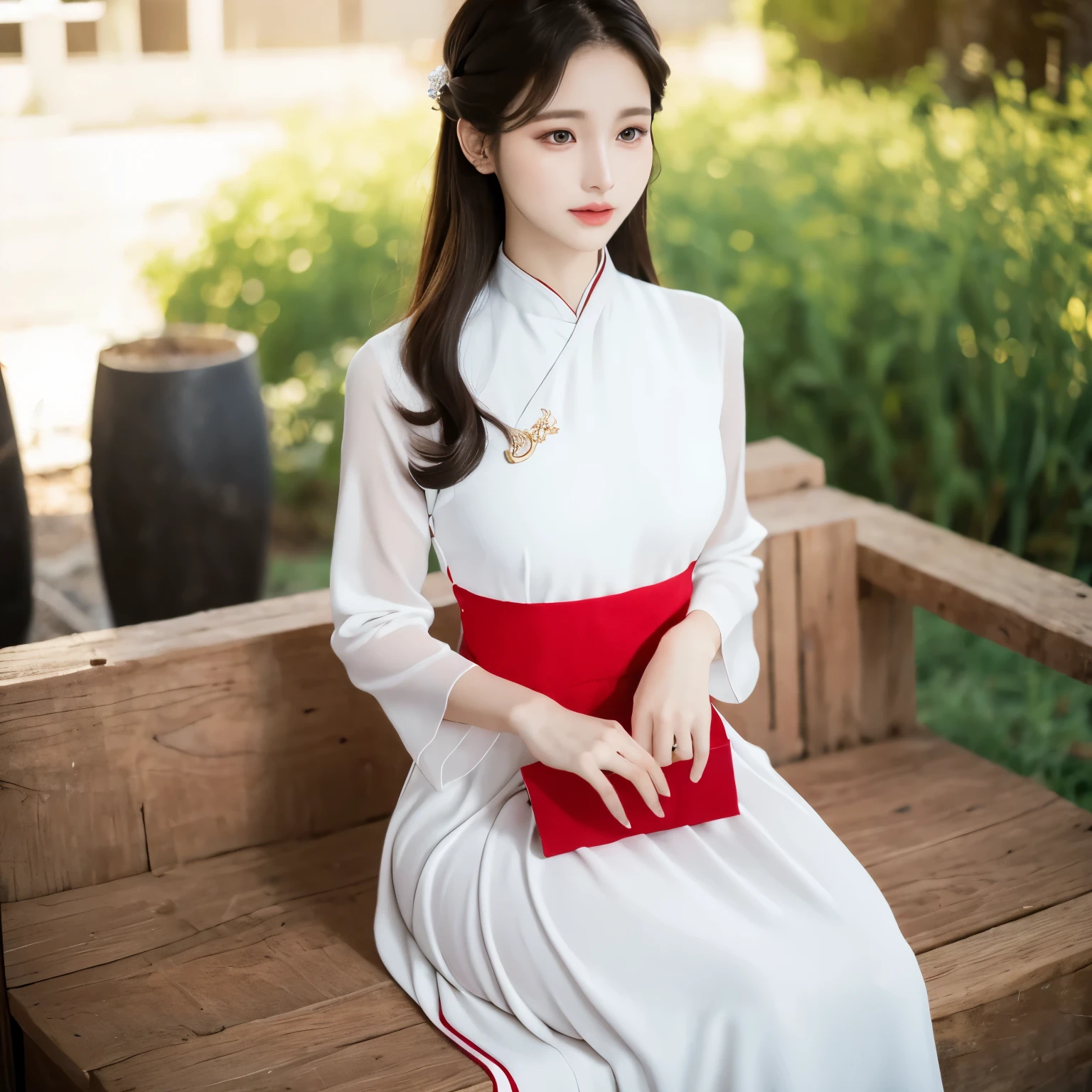 Vietnam Korean hanbok and ao dai dress how it would look if we fused it modern and sexy ,beautiful and young woman meeting Korean standards