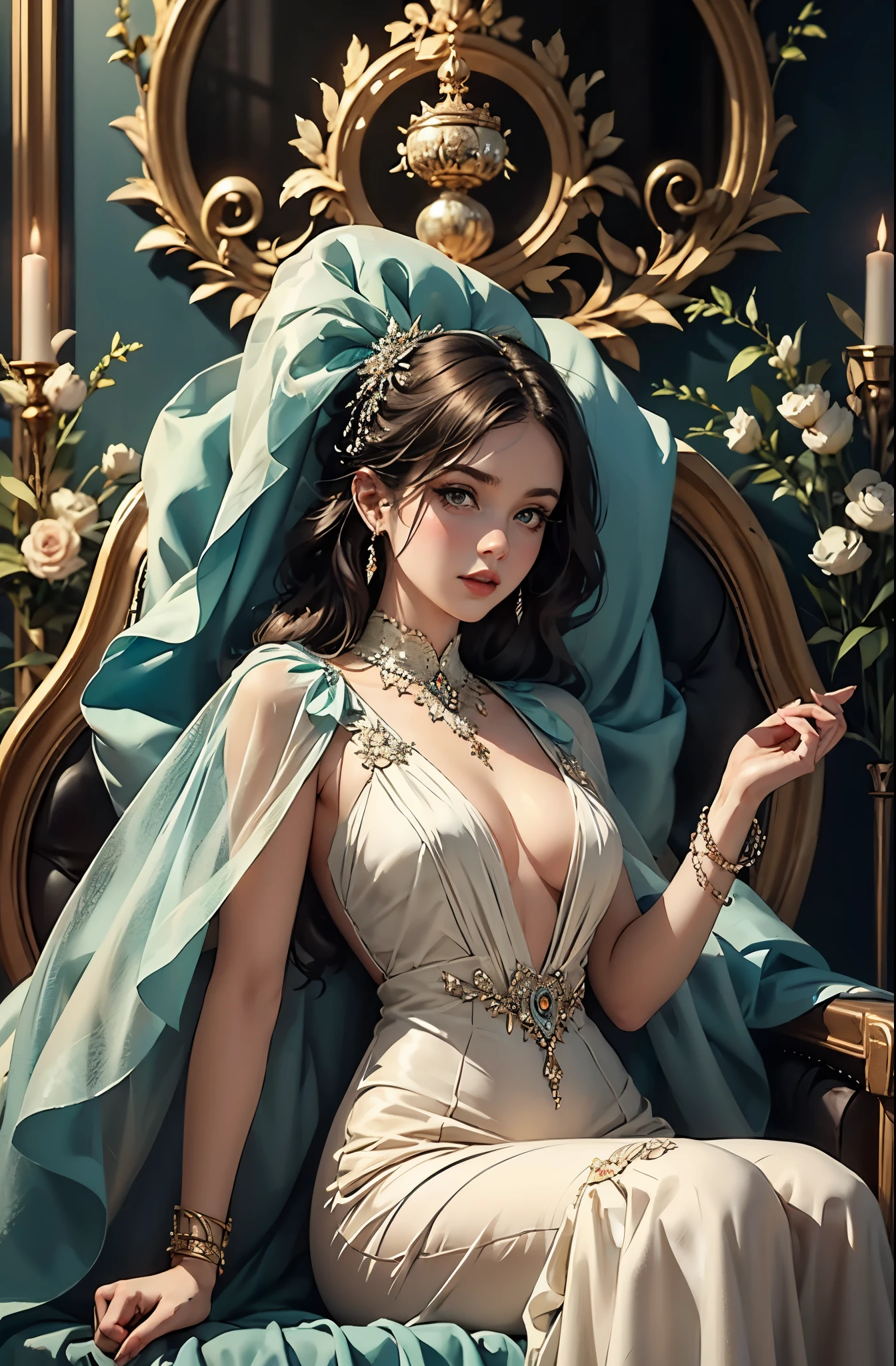 Beautiful woman in intricate Vintage Art Deco Outfit