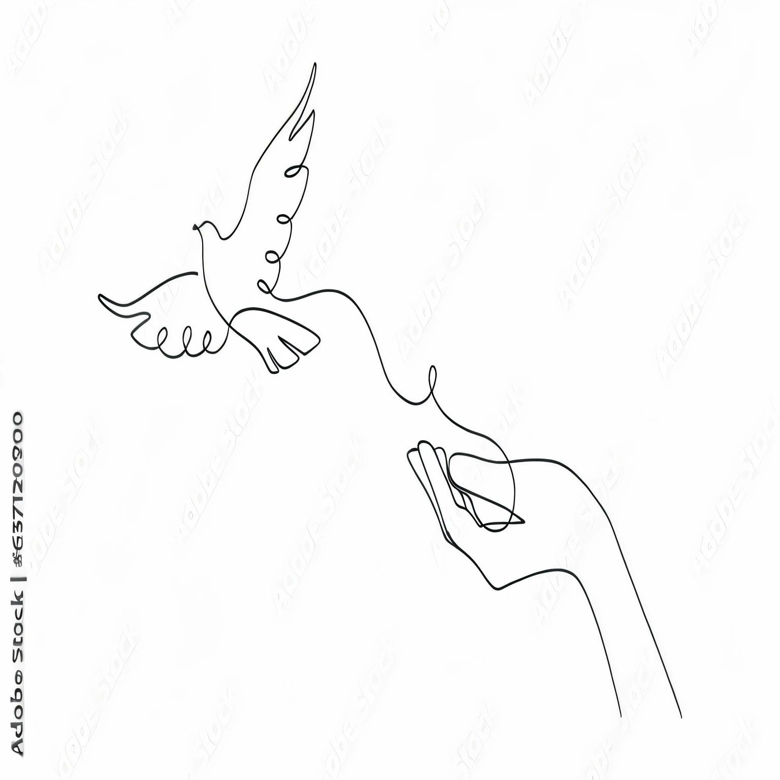 Line drawing of a hand holding a pigeon with a rope, a line art, Line diagram, minimalist line art, a line drawing, continuous line drawing, Minimalist line drawing, one stroke, one stroke, simple line art, Draw with single line, simple painting, simple illustration, Line art illustration, linear graph, Simple explanation