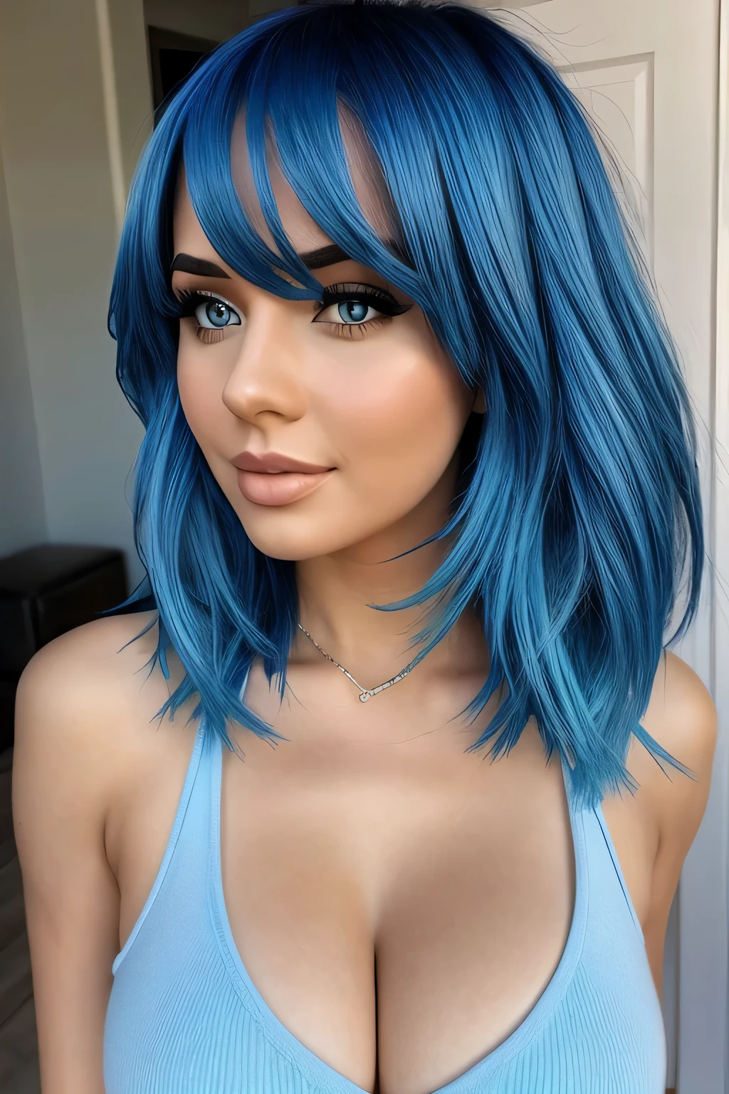 hot babe blue hair