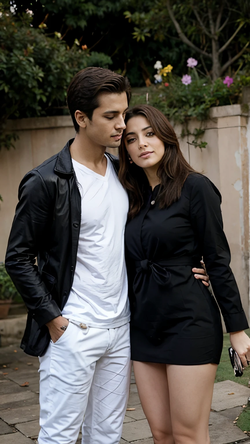 (RAW photo, best quality, highest quality, masterpiece:1.2), (realistic, photo-realistic:1.37), ultra high res, Tirkish couple (1man 36 year's old 1, 1 middle eastern girl 30 year's old, Tirkish handsome:2.0), (summer night:1.3), (both wearing White round neck plain Tee-shirt, regular fit baggy white Tee-shirt, grey bottom fold regular fit lose jeans:1.3), (standing on a street, wet wide road:1.4), high rise buildings, traffic, cars, yellow cabs behind, rainy weather, headlights, walking style, rainy atmosphere, full body, Red Oxford shoes, model style Posing, carrying shoulder leather laptop bag, friendly couple, walking style, (focus face:1.3), (high contrast:1.1), (detailed background:1.3), dynamic pose, intricate detail, delicate pattern, (vibrant, colorful:1.3), (high sharpness), middle eastern guy, fashion posing, short black hairstyle, plain regular fit lose Tee-shirt no printing on Teeshirt, light bearded, Turkish boy in walking style, wearing Ray-Ban dark sunglasses, arabian girlfriend wearing white baggy tee-shirt, short sleeves basic Teeshirt, skinny ankle fit jeans with high heels, black wavy hairstyle.