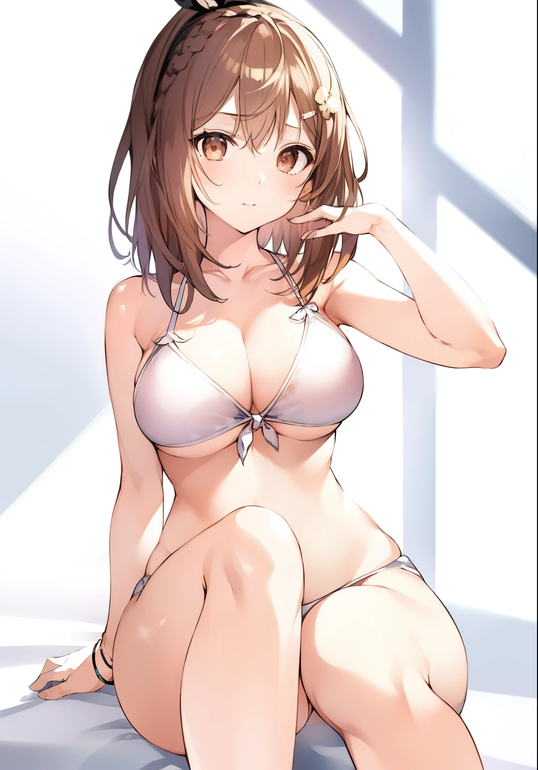 masterpiece、highest quality、High resolution、Tropical Summer、2nd place Swimsuit、1 girl、brain out、solo、Breasts out、female organ、knee socks、1 Girl M、cute、professional lighting、excellent image quality、High resolution、1080p、(bright face)、(Detailed description of the face)、(Detailed hand explanation)、(Detailed CG)、extreme light and shadow、