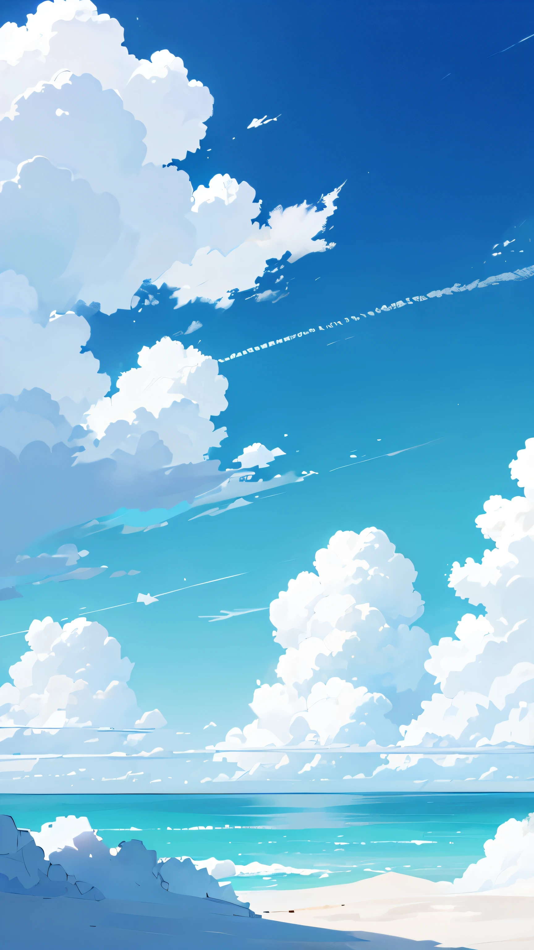 Blue sky and white clouds,two-dimensional,Sky