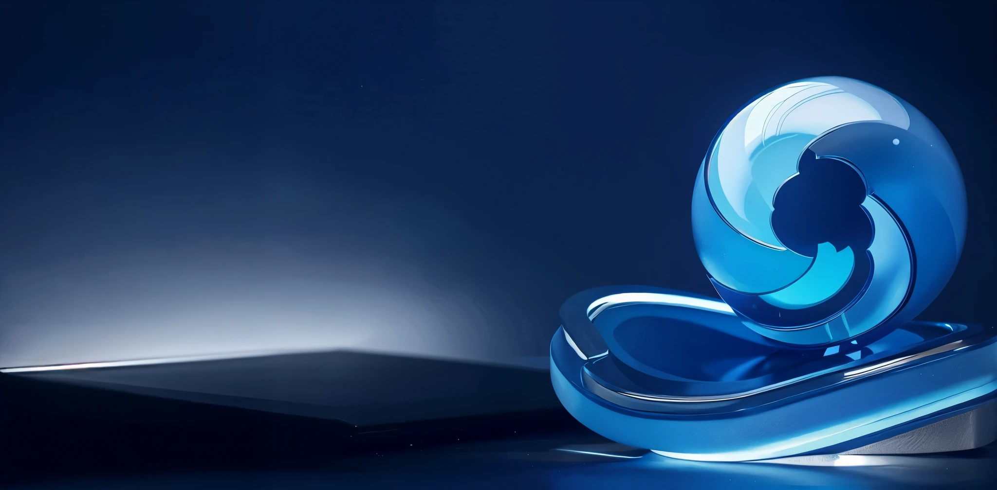 (masterpiece,top quality,best quality),icon,blue,frosted glass,透明sense of technology工业设计,dark background,studio lighting,Isometric 3D,sense of technology,glow