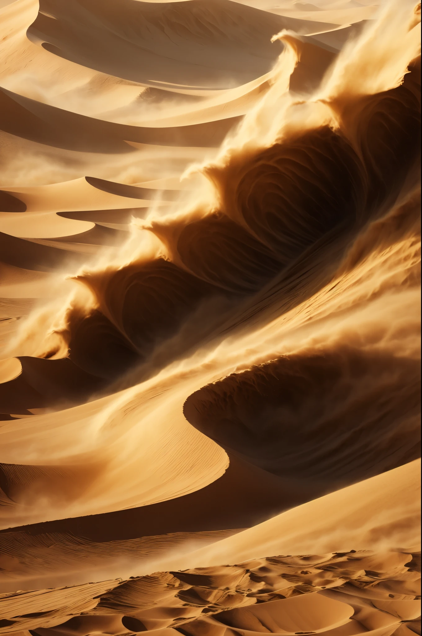 masterpiece, best quality, extremely detailed, hyperrealistic, photorealistic, sandstorm, sand vortex