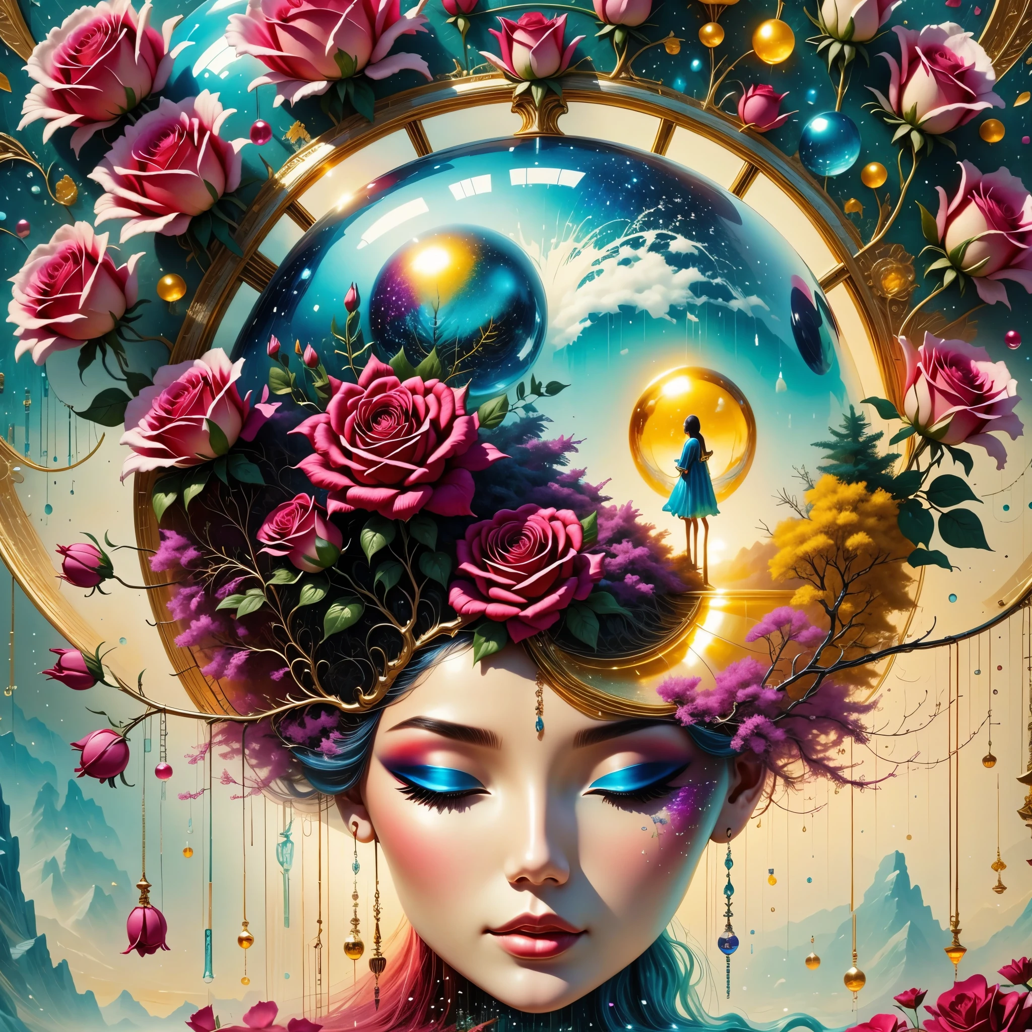 Beautiful fantasy world with flowers, dream, Surreal, ArtStation Hot Topics