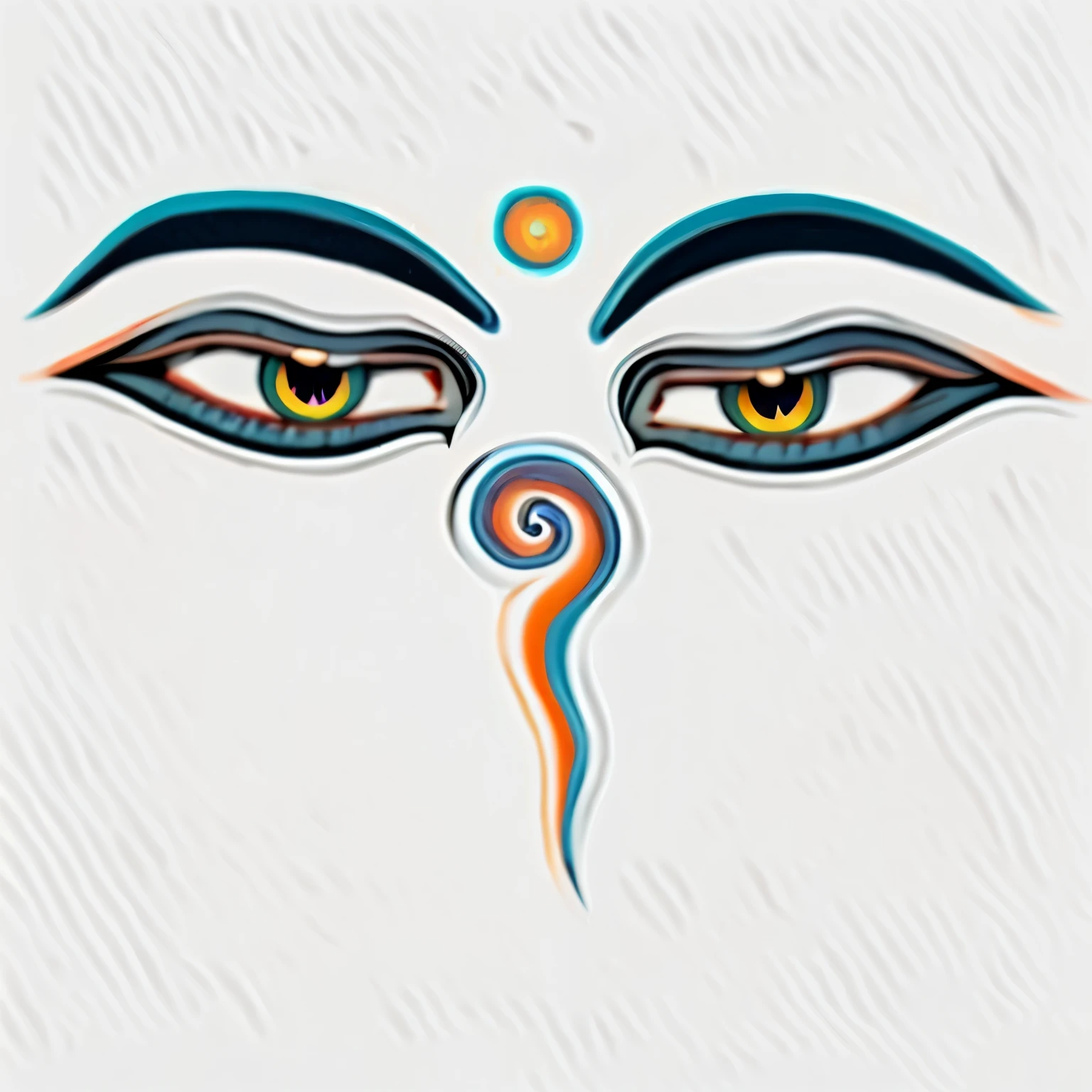 A close-up of a face with a spiral pattern, third eye睛 in middle of forehead, india tika third eye睛, third eye睛 middle of forehead, india third eye睛 tika, opening third eye睛, mystical third eye睛, third eye, third eye睛, third eye睛s middle of foreheads, Symmetrical face and eyes, Eyes are colorful spirals