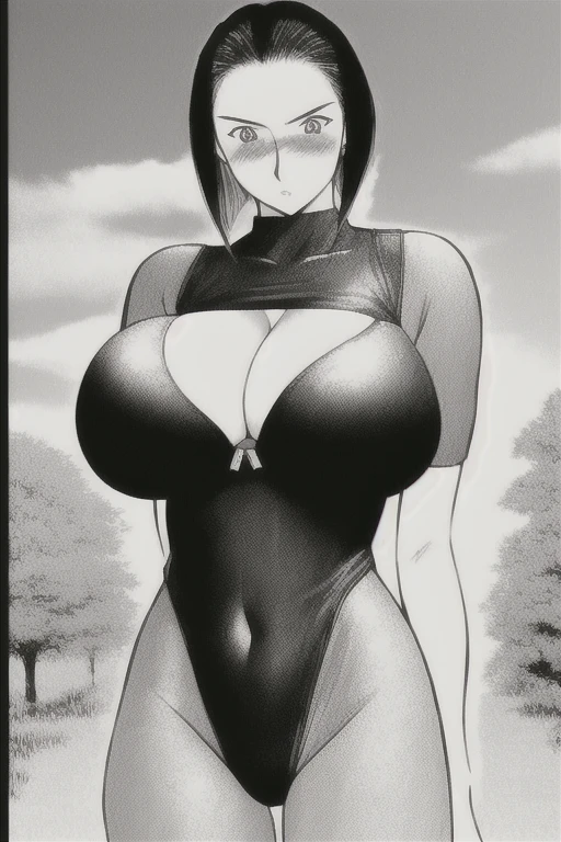 (master piece, best quality:1.2), cowboy shot, alone, 1 huge breasts,(((underboob))), Akiyama Rinko, high heel boots, body suit, purple body suit, shiny clothes, Fishnet tights, (((big breasts:1.5))), covered nipples, cleavage, cleavage cutout, covered navel,1 girl, full body, masterpiece, highest quality, wonderful, detailed and beautiful eyes, finely,blush,short black hair、