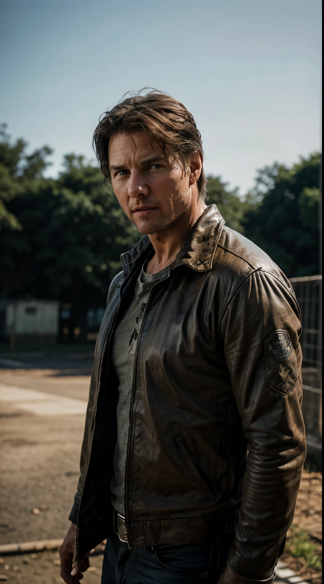 Tom Cruise as Rick Grimes from The Walking Dead,half body, XF IQ4, 150MP, 50mm, ISO 1000, 1/250s, natural light, Adobe Lightroom, photolab, Affinity Photo, PhotoDirector 365