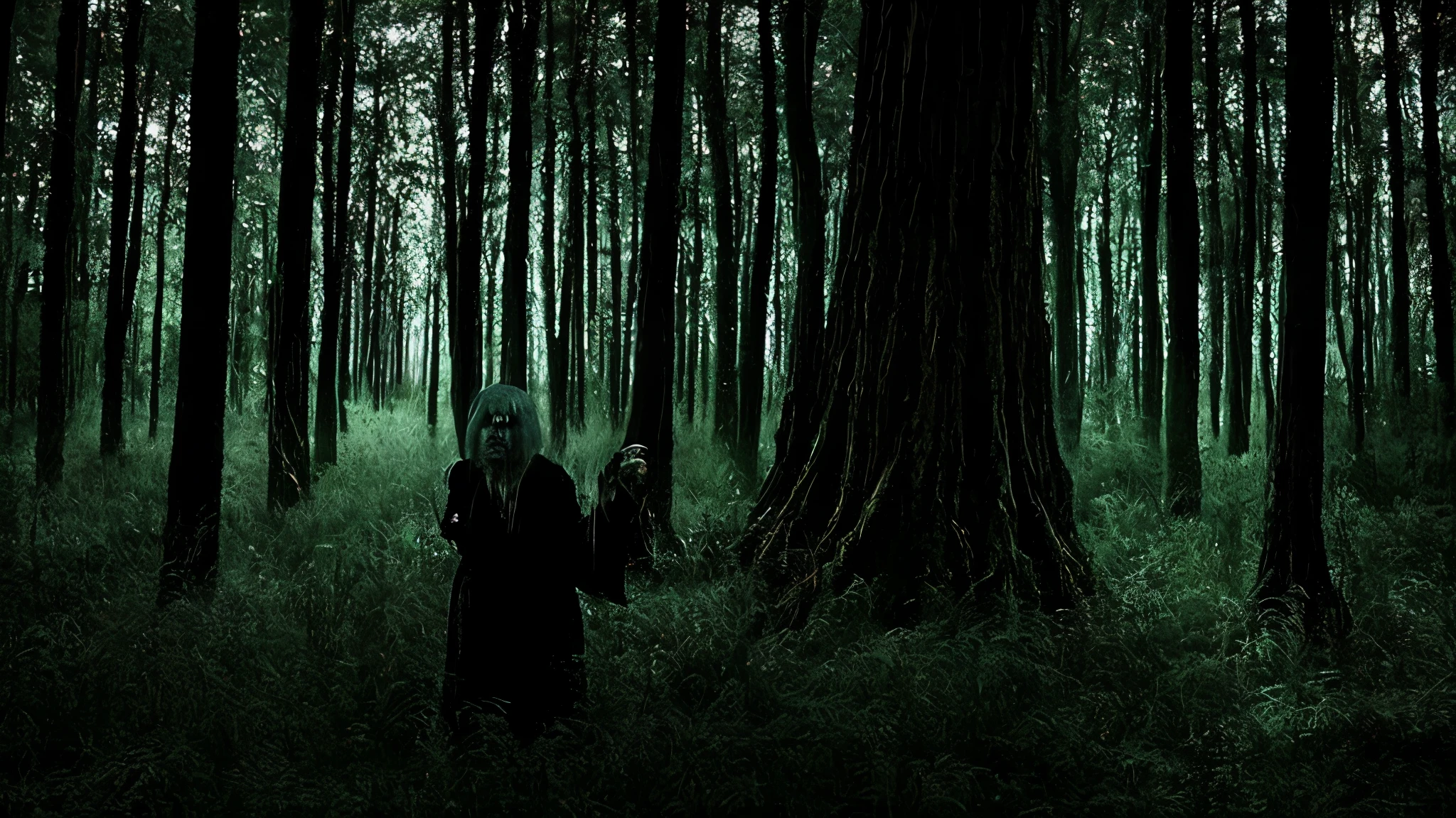 
horror, fear, scary, night, darkness, forest, japan, old woman, angry