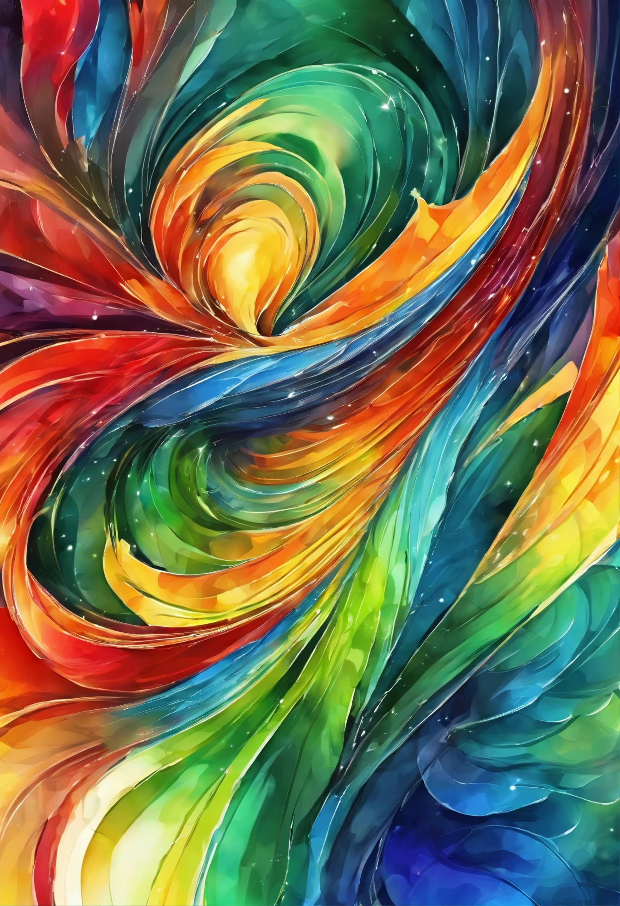3d watercolor abstract,dark background,high resolution,high quality,colorful,green,red,blue,blue eyes,fire wing,rain,