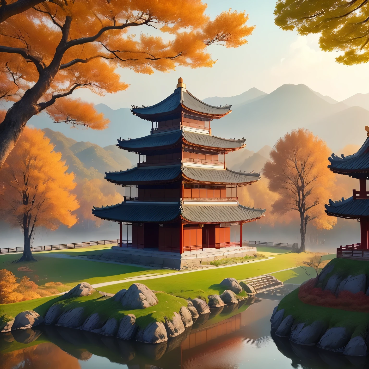 《in autumn, Climb the Wugongtai Temple and enjoy the distant view》——After the earthquake in the ancient platform of Dufu, Tang Dynasty,Autumn looks very homesick。
Haimen has a warm climate,windy,Jiangcheng horseshoe light。
The grass is blue,The birds are quiet in the forest。
today, suburban people,I still remember the name of the old palace。
It was created by Du Fu, a famous poet in the Tang Dynasty.《in autumn, Climb the Wugongtai Temple and enjoy the distant view》。This poem describes the autumn scenery,No parting feelings were shown。The poet uses autumn as the background of the ancient platform,Expressed longing for hometown。The wind in Haimen is warm,Jiangcheng horseshoe light,A stunning autumn scene unfolds in front of you。The green grass stretches to the sky,The birds are quiet in the forest。at the moment,those outside the countryside,Remembering the good times in court。The whole poem is set against the background of autumn scenery,Only describes the autumn scenery,Not too much emotional involvement。