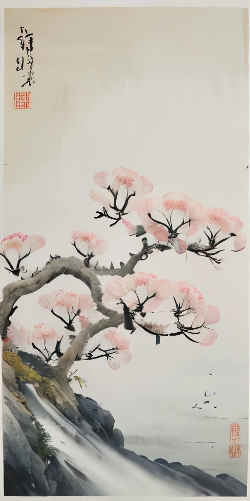 
There are flowers on the branches,A Chinese style horse，There are moons，There is a pagoda on the left， Chinese watercolor style, Chinese painting style, Chinese traditional watercolor painting, Chinese style, Traditional Chinese painting, peony, Chinese traditional art, Japanese-style, Chinese painting, Inspired by Puhua, Japanese words related to flowers, author：Liao Zhichun, Chinese traditional ink painting, author：Julian
