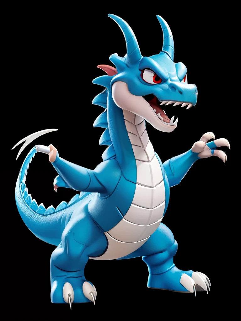Dragon, West, Dragon,Disney Pixar style character, full body, full body, white background,White background, Q version, 2d, evil