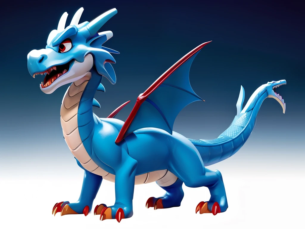 Dragon, West, Dragon,Disney Pixar style character, full body, full body, white background,White background， Q version, 2d, evil