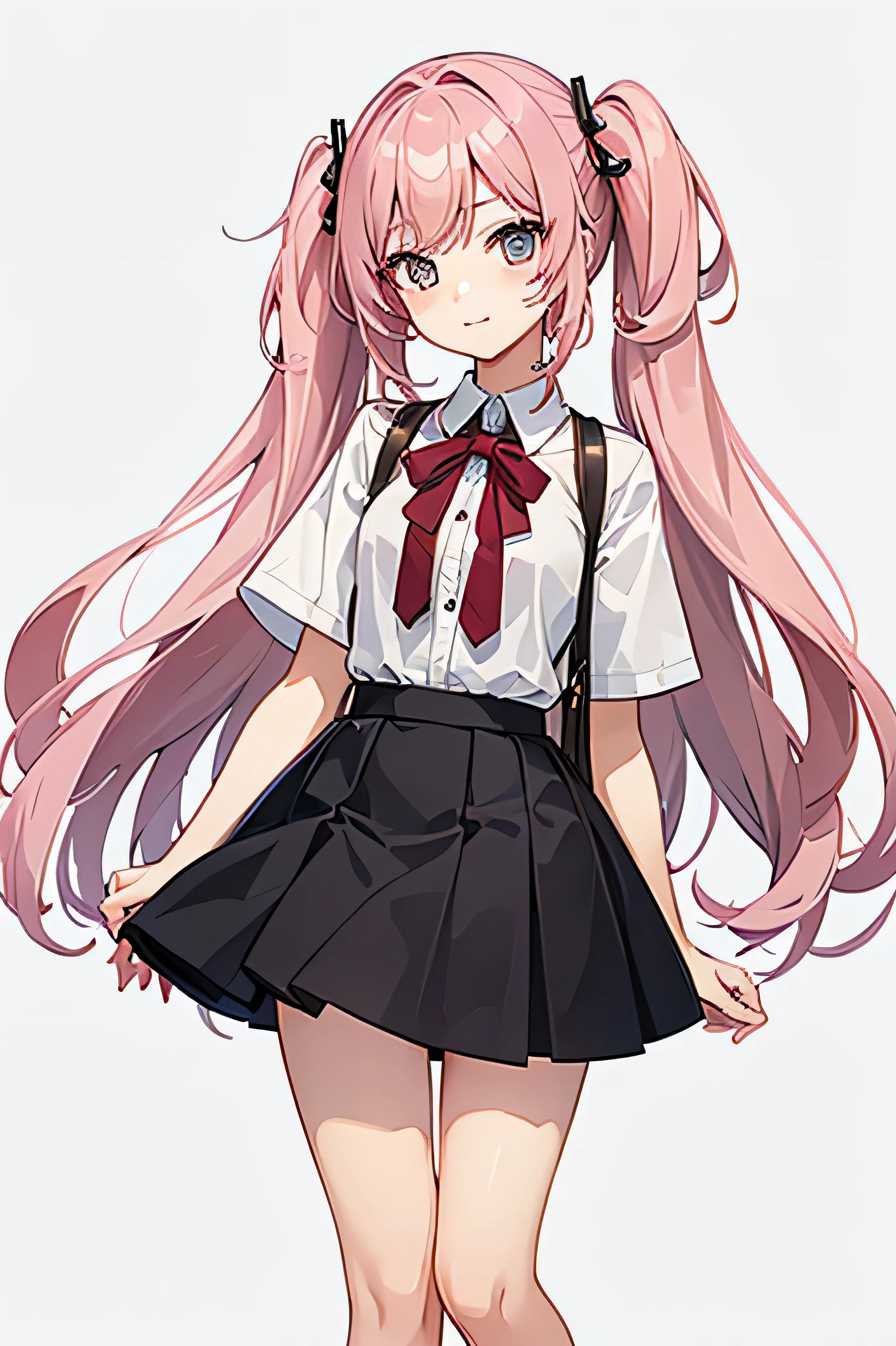 high school girl cute Are you okay whole body chibi character no background smile