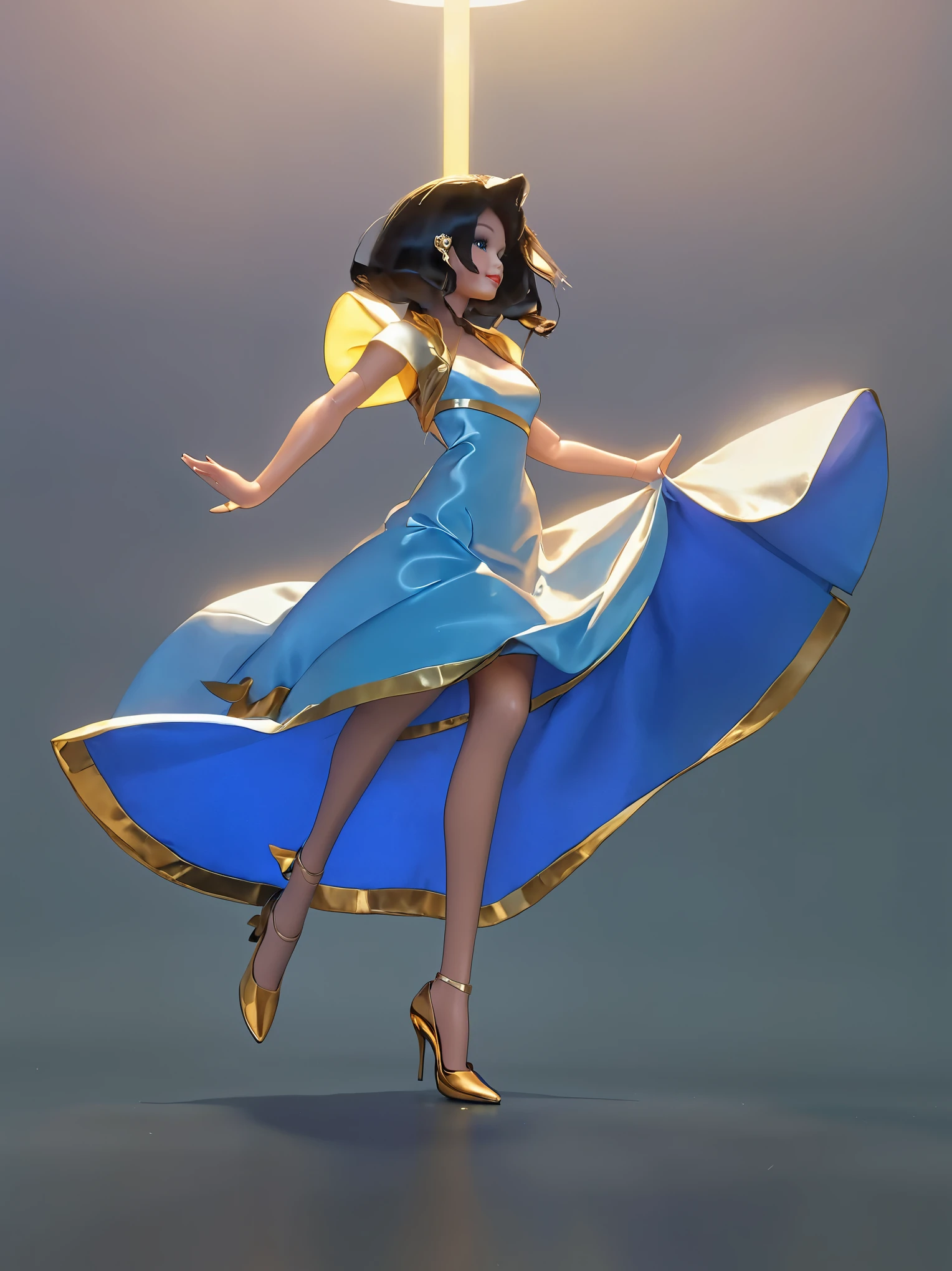 Best quality, 1 young woman, character sheet, concept art, (full body, masterpiece: 1.2), (best quality: 1.3), insanely beautiful Brazilian woman, short windy light brown hair, 1 perfect body stunning woman on his 20s, Miss Universe pageant winner, wearing a fancy designer evening gown, fancy shoes, wearing Miss Universe crowning, with a bouquet of flowers, winner attitude pose, with short windy light brown hair, assorted poses, bold colors, intricate, elegant, highly detailed, digital painting, art station, concept art.