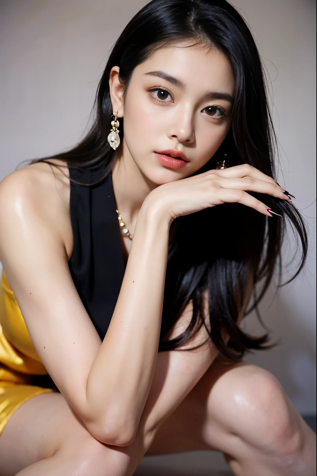(masterpiece:1.3), (8 thousand, realistic, RAW photos, best quality: 1.4), (1 woman), (whole body), (호수 엎을 걷는 whole body),(model-like pose), (two legs, I can see both feet), (very sexy), (Beautiful makeover), (유난히 beautiful face), (incredibly beautiful body) (beautiful face), (beautiful face), (long eyelashes), (double eyelid), (big bust) , (Beautiful heaps), (realistic face), (black hair. parted, long hair:1.3), 아름다운 parted스타일, realistic eyes, (really beautiful and delicate eyes), (realistic skin), (beautiful skin), (Thin blouse), (short skirt), (absurd), (attractive), ultra high resolution, extremely realistic, very detailed, golden ratio, naked, (pantyhose), (she'she'she'she'she'she'she'she'she'she'she'she'she'she'she'she'she'She's really pretty and her legs are long), (high heel), (necklace), (earring),(beautiful nails manicure), (So beautiful and sexy)