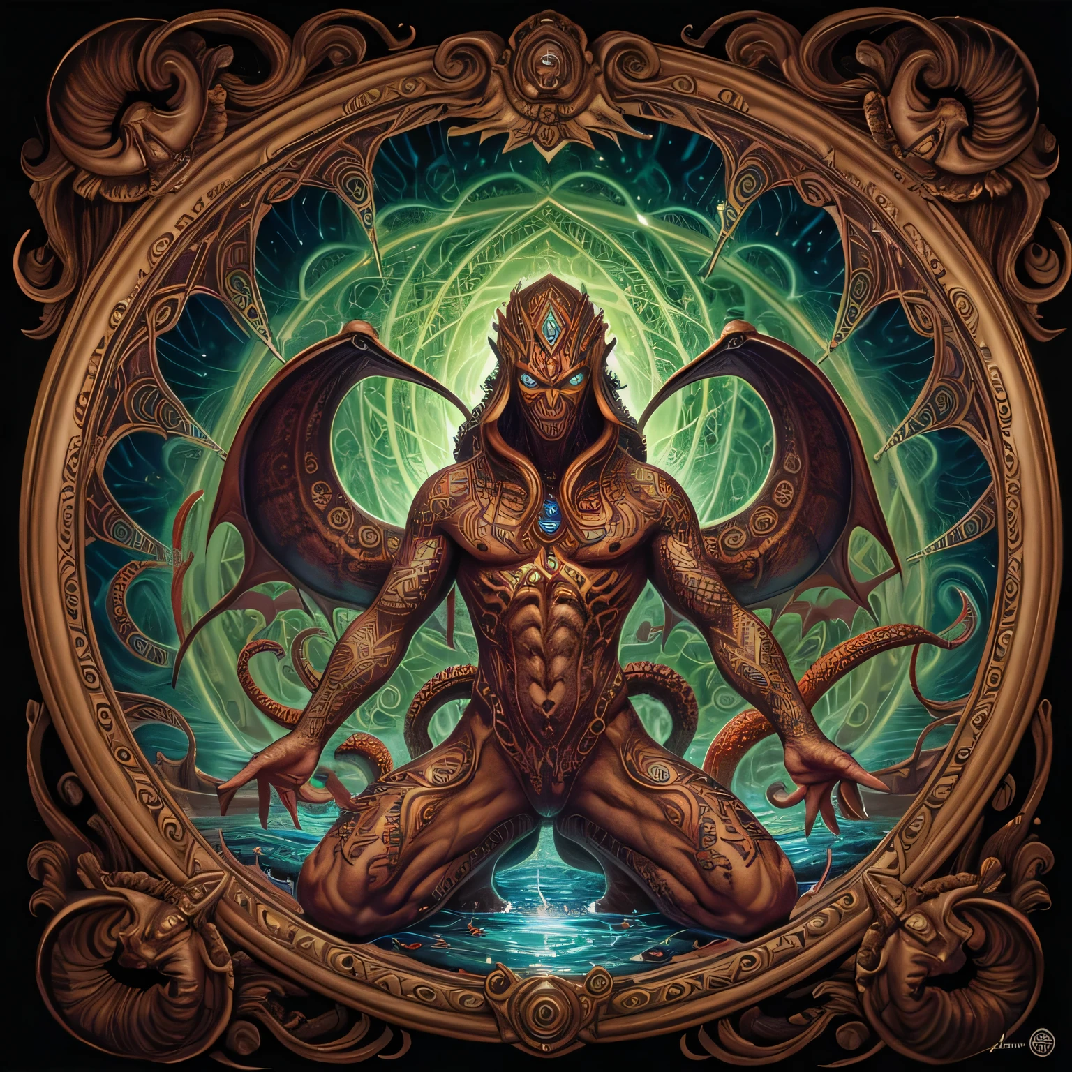 concept art, (mandala:0.5), Cthulhu mythos, alex grey