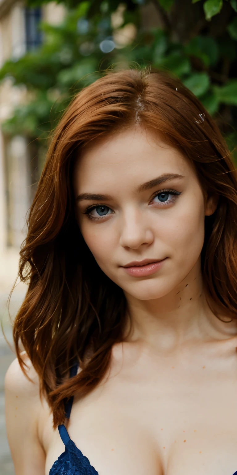 Rousse yeux bleu