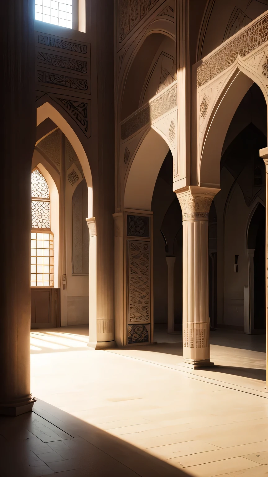 empty great mosque, islamic calligraphy, islamicera