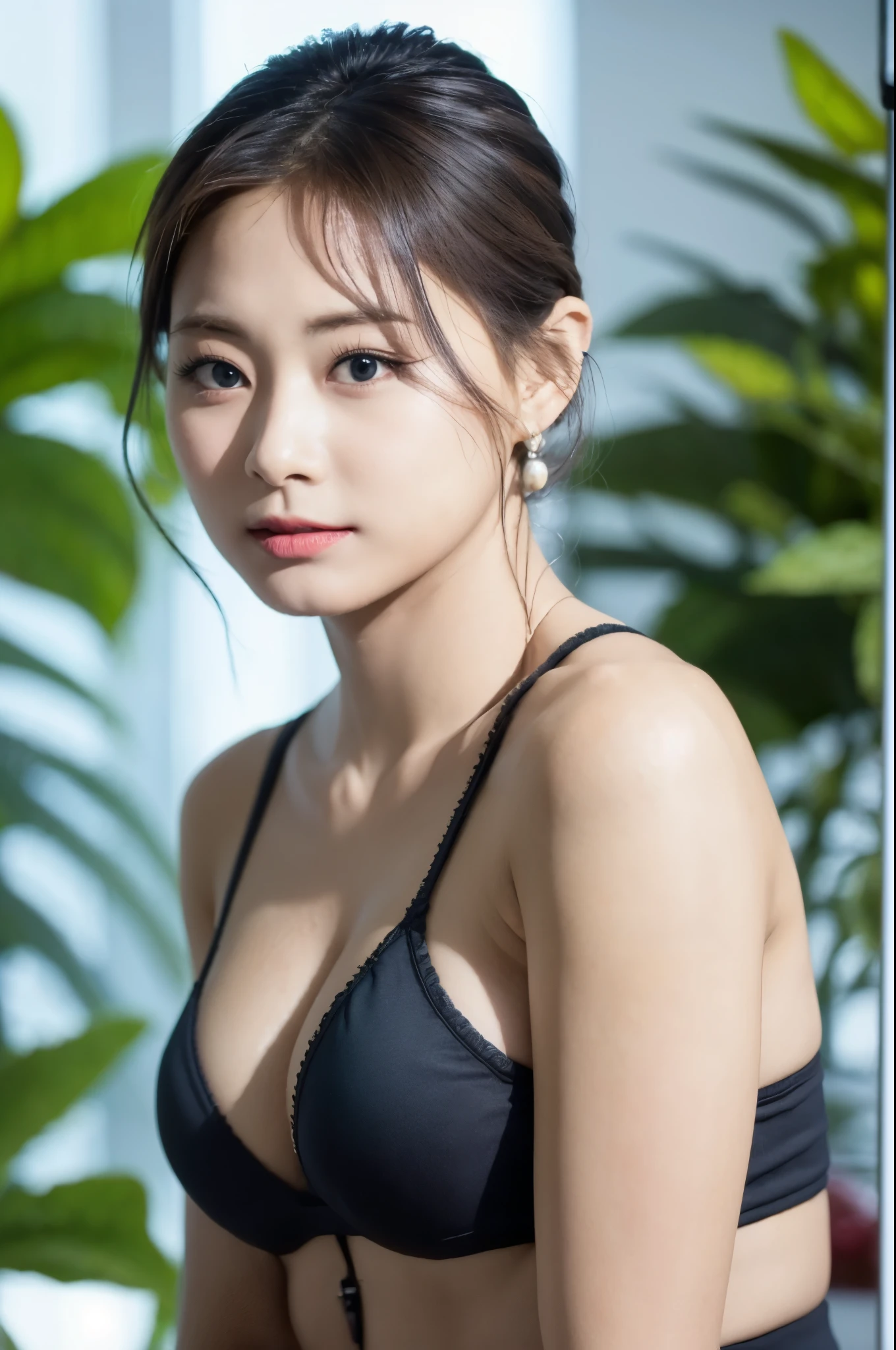 tzuyutwice、japanese girl、18 year old girl、short hair、black hair、bangs、brown eyes、perfect figure、transparency、luster、Chest with the most luster、cleavage、bikini、Hirotake、burning body、Gravure idol pose、swimming pool、beautiful feet、strong sunlight、Wet body in the rain、Wet、、Gravure idol pose、Nogizaka Idol、