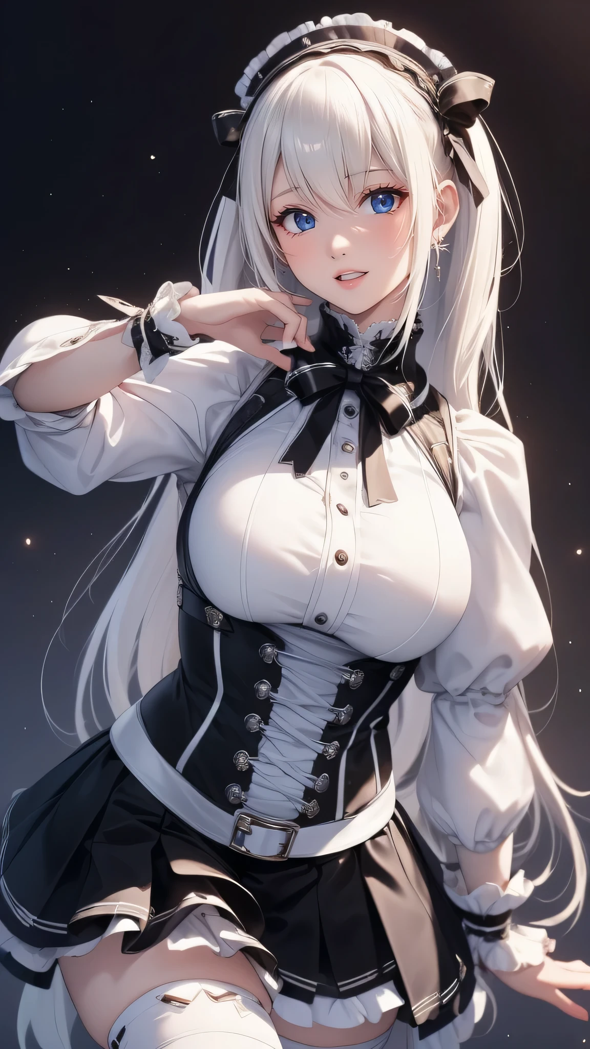 (random dance poses:1.2),White Gothic ta,(fantasy art,best image quality,(8K),Super realistic,最high quality, high quality, High resolution, high quality texture,high detail,beautiful,Detailed,Very detailed CG,Detailedテクスチャー,realistic expression of face,masterpiece,sense of presence,dynamic,bold)