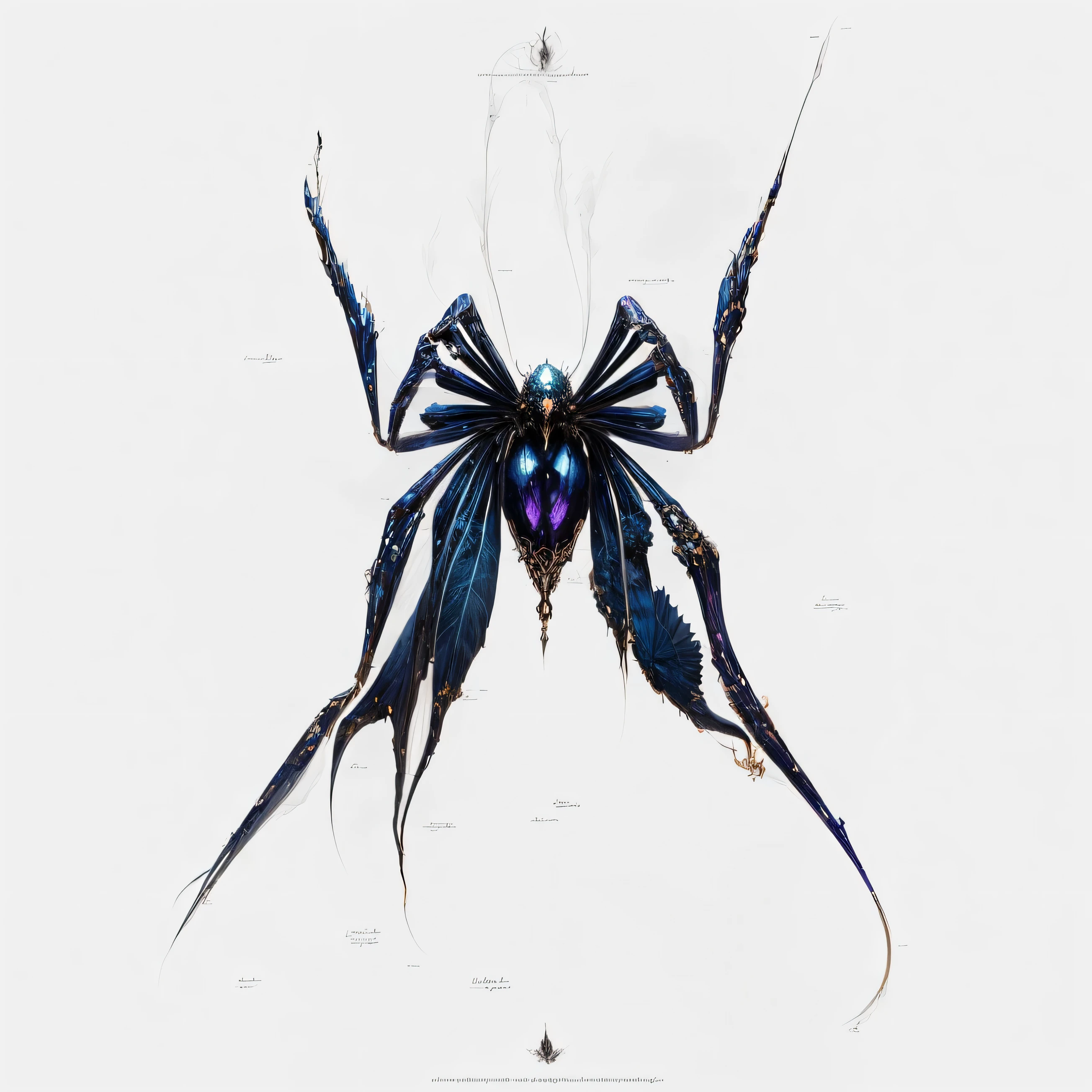 (best quality, high resolution), Detail of long-legged spider, Intricate cobwebs, Dark and eerie atmosphere, gothic art style, dramatic lighting, bright colors, Fascinating pattern, Creepy and fascinating, surrealistic, unforgettable beauty, complex anatomy, mysterious shadow, Focus on the spider’s eyes and fangs, delicate silk thread, crawling in the moonlight, Weird yet charming, Intricate details of the spider's body, Silky web texture, Pay close attention to the spider's movements, Legs with intricate patterns and textures, emphasis on the contrast between dark shadows and bright colors, unforgettably beautiful, Ethereal and surreal atmosphere, Masterfully manipulate light and shadow, Sense of depth and perspective.