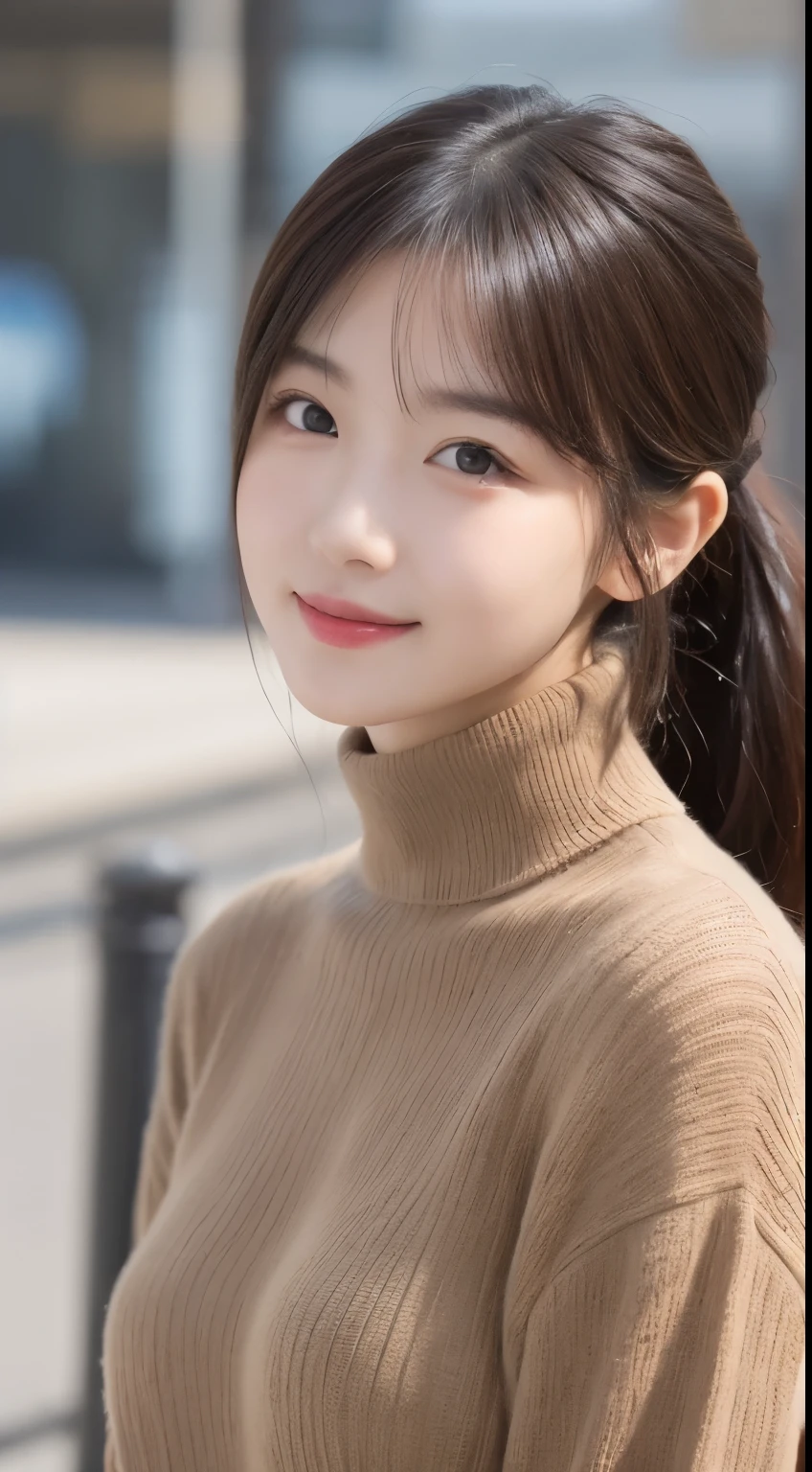 (RAW Photography:1.2)、(Photorealsitic:1.4)、(masuter piece:1.3)、(top-quality:1.4)、超A high resolution、(Detailed Eye Features)、(detailed facial features)、(detailed clothes features)、HDR、(Extremely detailed illustration)、Slender Girl、Long、bangss、straight haired、glowy skin、turtle neck、JINS、a smile、(FULL BODYSHOT:1.2)、top-quality、masterpiece、超A high resolution、(realistic:1.4)、1人( ((top-quality)))、masterpiece、intricate detailes、depth of fields、top-quality、ighly detailed、hight resolution、4k、超A high resolution、Detailed shadows、surrealistic、realisticlying、Dramatic lighting、1 girl in、独奏、A detailed face、A detailed eye、real looking skin