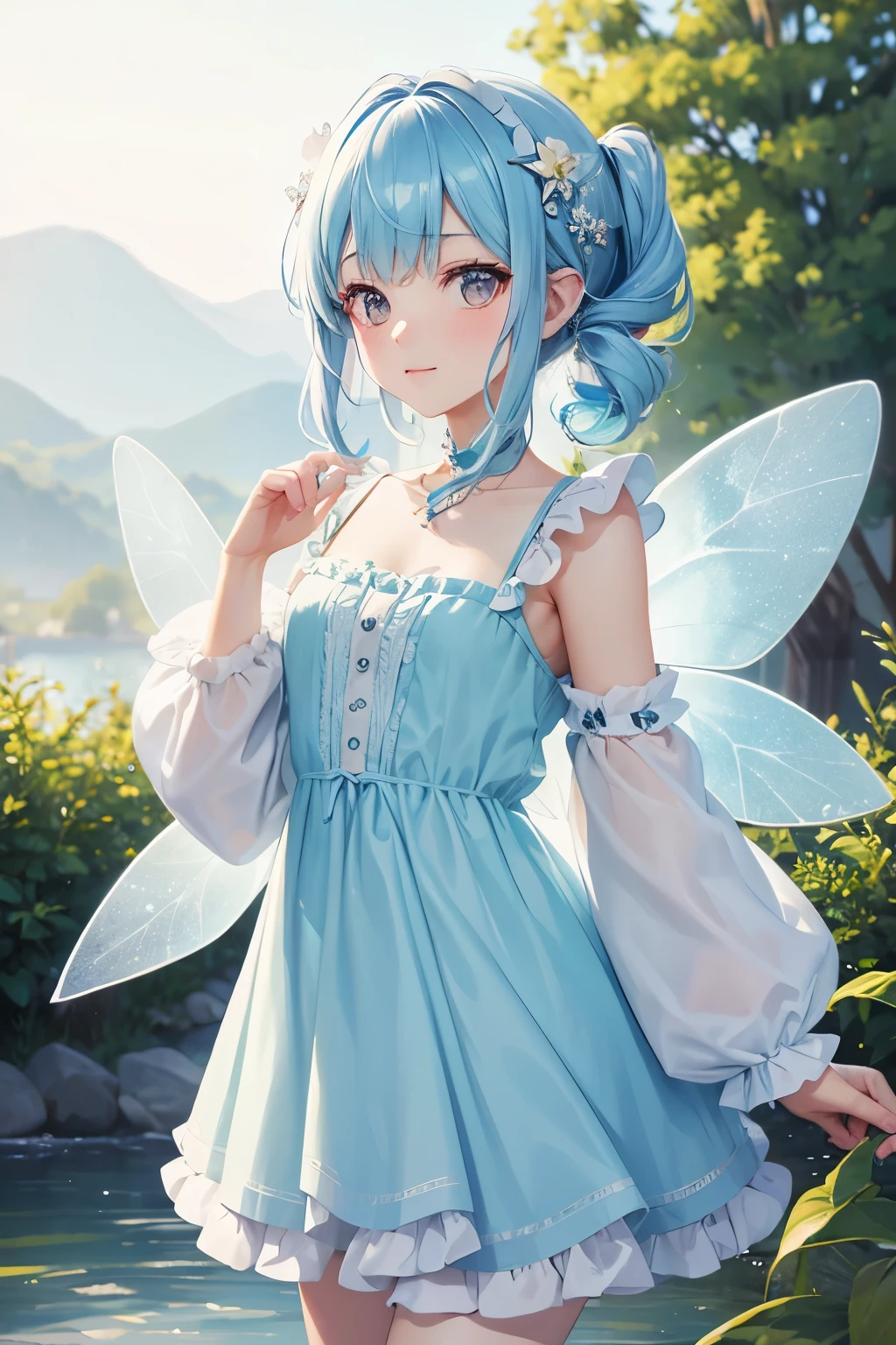 best quality, 8k, incredibly absurdres, extremely detailed, iridescent blurred fairy spirit, BREAK , background watercolor style with gear shape in iridescent pastel colors