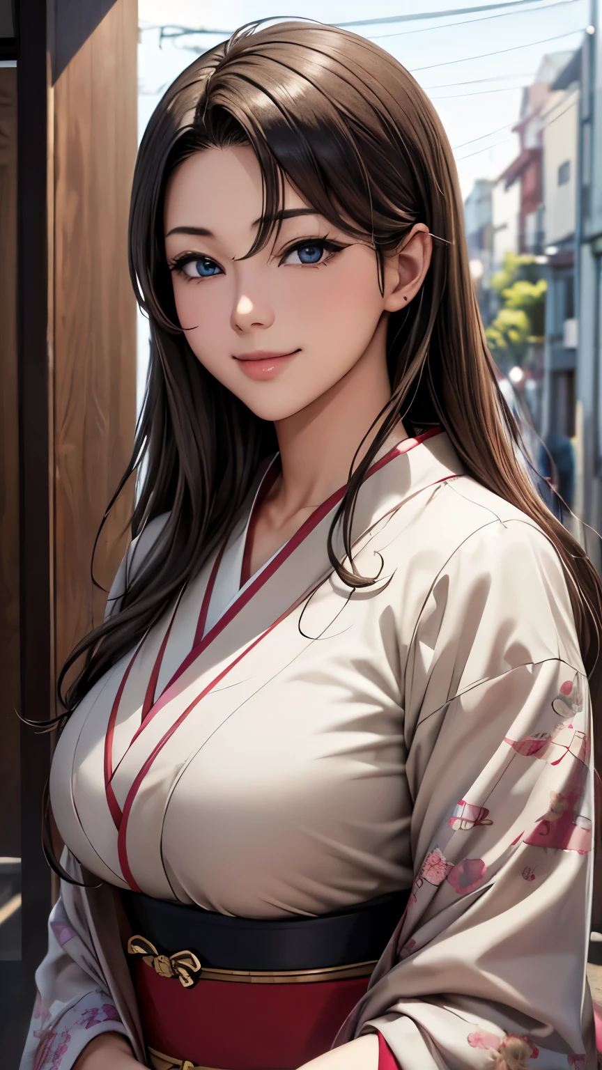 professional lighting,(Photoreal:1.4), (Top image quality:1.0), (超A high resolution:1.0), 8K, Raw photography, (masterpiece:0.2), (Pueros face_V1:0.5)、(最高quality Detail:1.2)、realistic、8k uh、High resolution、(1 girl:1.2)、超detailedな、High quality textures、intricate details、detailed、Very detailed CG、High quality shadows、detailed 美しく繊細な顔、Beautiful details and delicate eyes、(symmetrical eyes:1.2),Depth of the bounds written、ray tracing,1 girl, japanese girl, (natural smile:1.4),cute, thin, Portrait of a beautiful Japanese woman wearing a kimono, Standing elegantly on a street corner in Kyoto. 伝統的な柄がBrilliant着物です, Hair decorated with an elegant and delicate hairpin, and a gentle expression. (Against the backdrop of the old streets of Kyoto:1.4)、soft light on a spring afternoon、adds tranquility to the scene. Rendered in a realistic style with great attention to detail, High resolutionの画像.sky porn, magic hour, (realistic:1.3), finely, quality, (table top:1.2), (realistic:1.2), (最高quality), (複雑なdetailed), dramatic, ray tracing, photograph, +roller, colorful、Brilliant、the best beauty