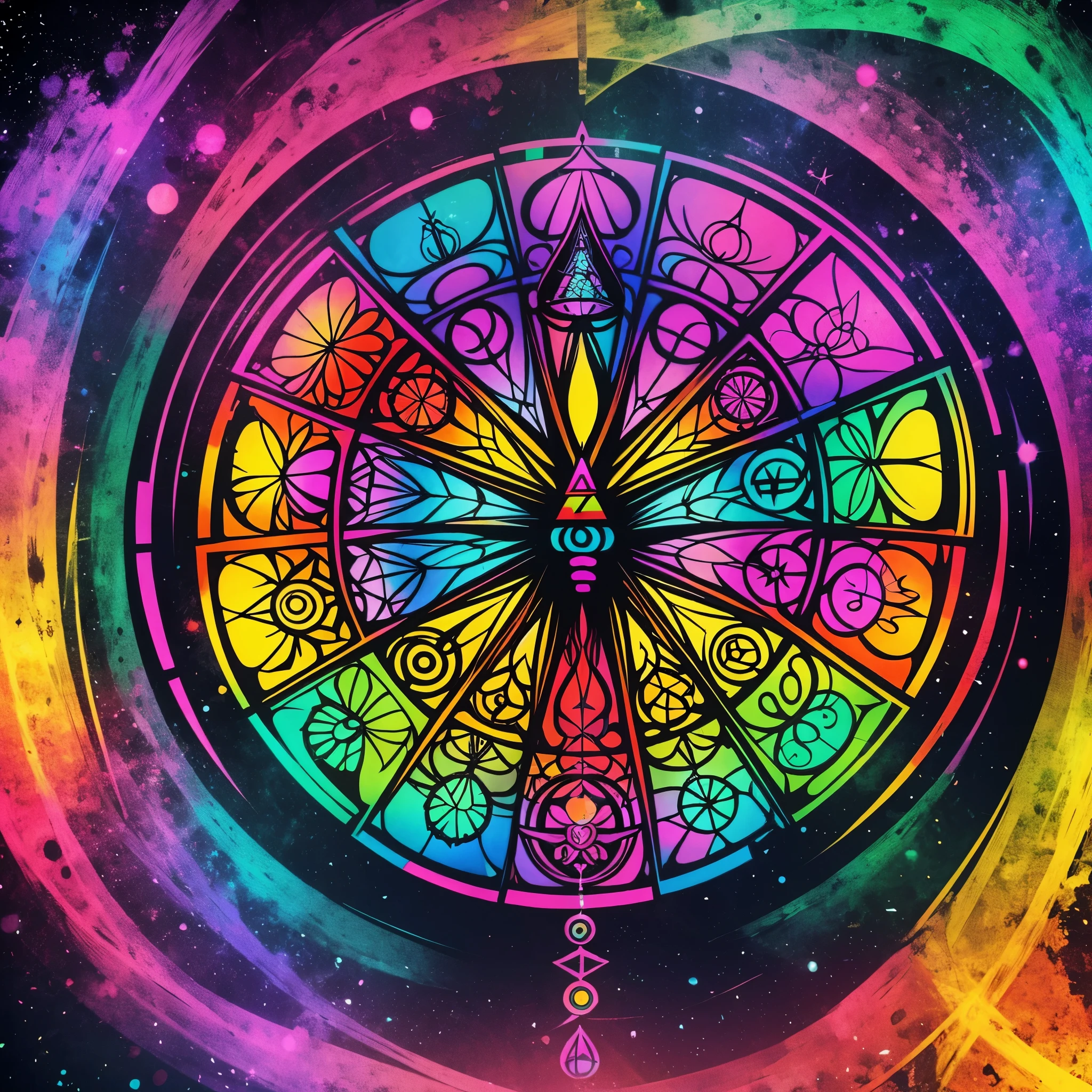 Mariposa con colores de chakras tipo logo