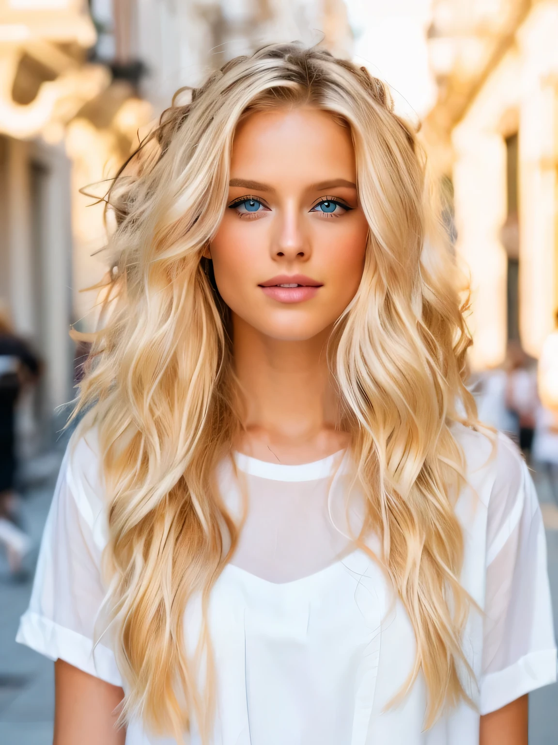blonde woman with long hair and white shirt standing on sidewalk, beautiful blonde woman, blonde woman, beautiful blonde girl, long wavy blonde hair, beautiful blonde hair, long wavy blond hair, long blonde hair and blue eyes, long blonde hair, a girl with blonde hair, wavy blond hair, blonde beautiful young woman, sexy girl with long blonde hair, blonde and attractive features