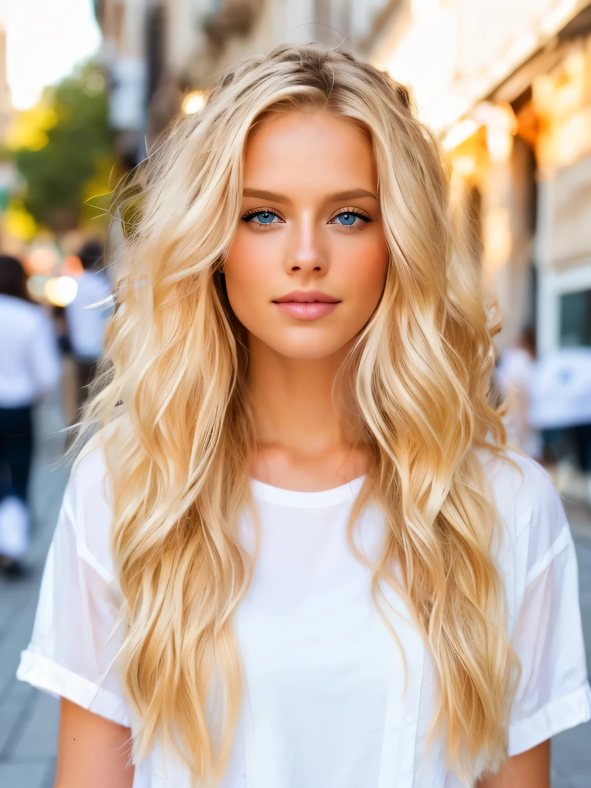 blonde woman with long hair and white shirt standing on sidewalk, beautiful blonde woman, blonde woman, beautiful blonde girl, long wavy blonde hair, beautiful blonde hair, long wavy blond hair, long blonde hair and blue eyes, long blonde hair, a girl with blonde hair, wavy blond hair, blonde beautiful young woman, sexy girl with long blonde hair, blonde and attractive features